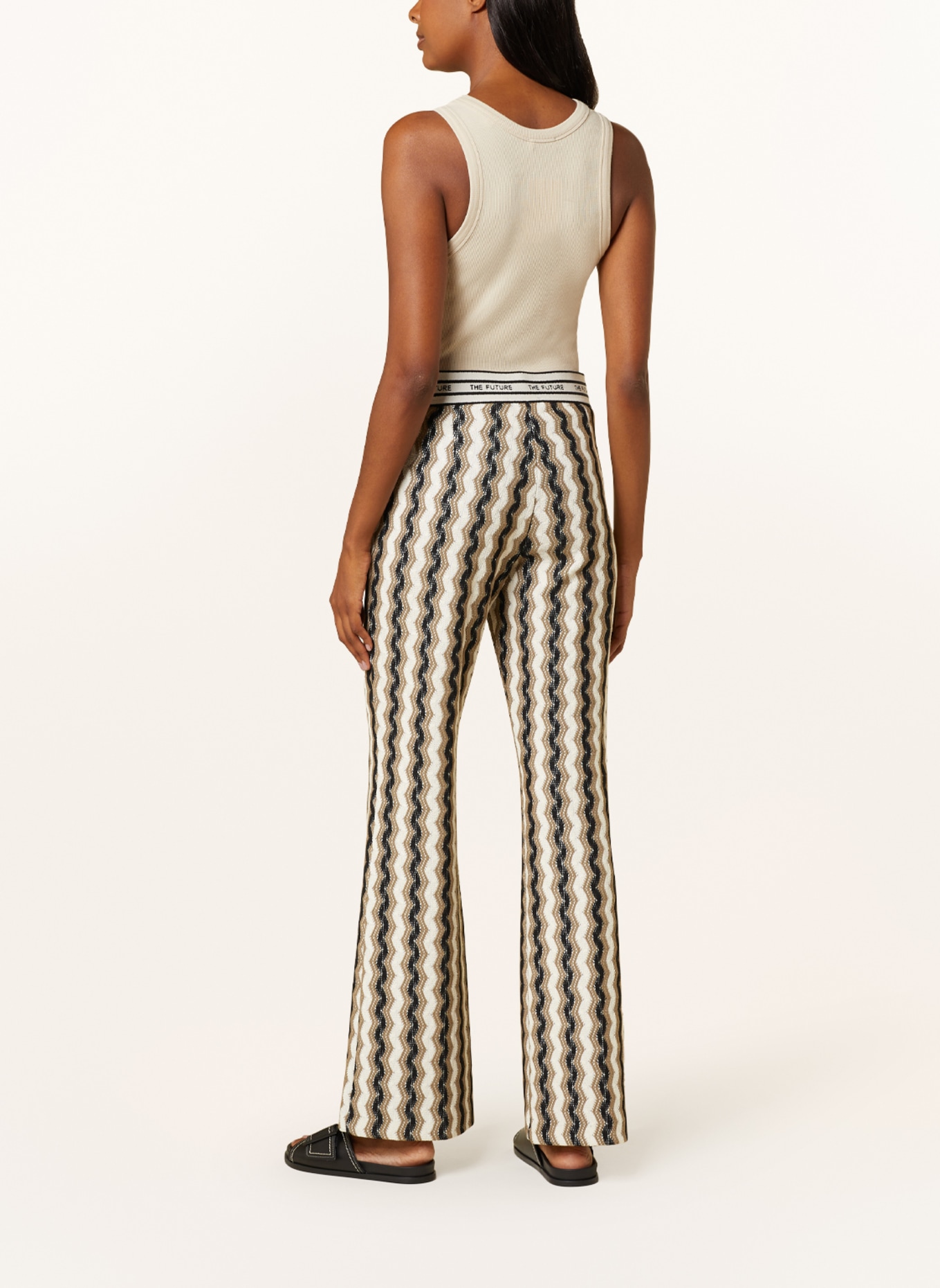 CAMBIO Wide leg trousers FRANCIS, Color: CREAM/ BLACK/ TAUPE (Image 3)