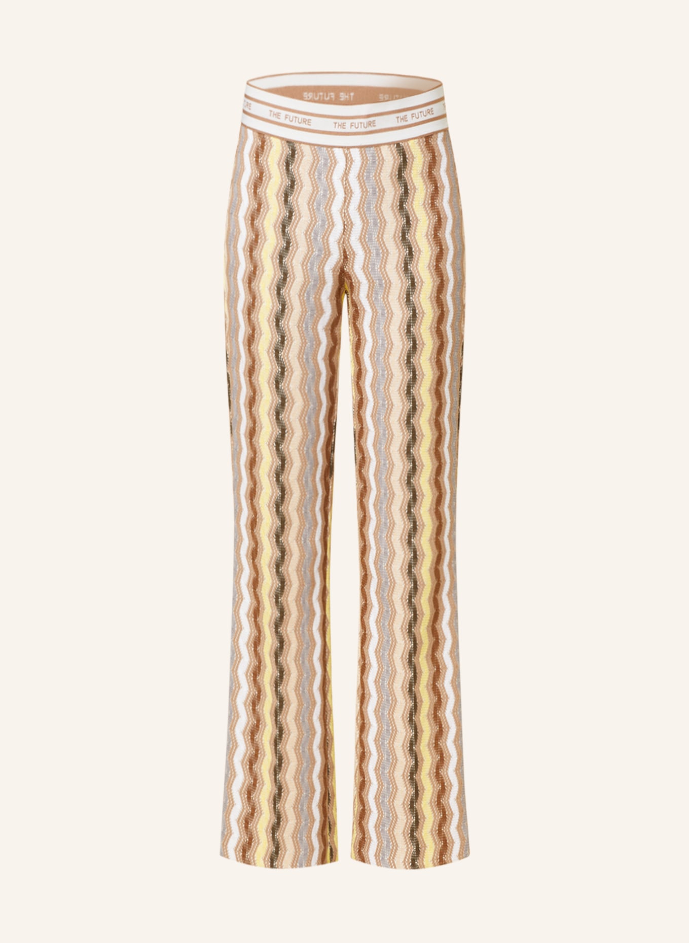 CAMBIO Wide leg trousers FAITH, Color: BEIGE/ YELLOW/ GRAY (Image 1)