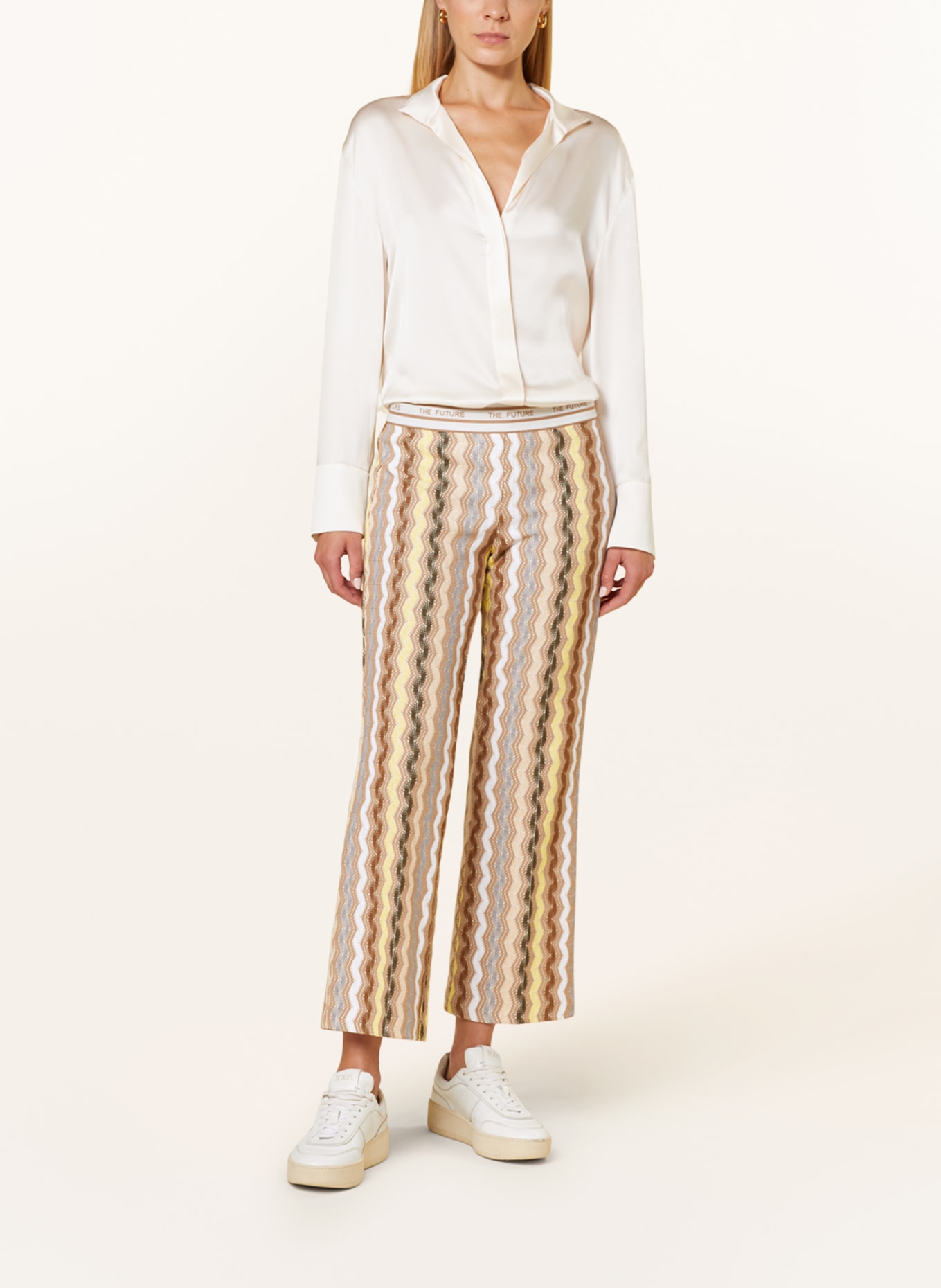 CAMBIO Wide leg trousers FAITH, Color: BEIGE/ YELLOW/ GRAY (Image 2)