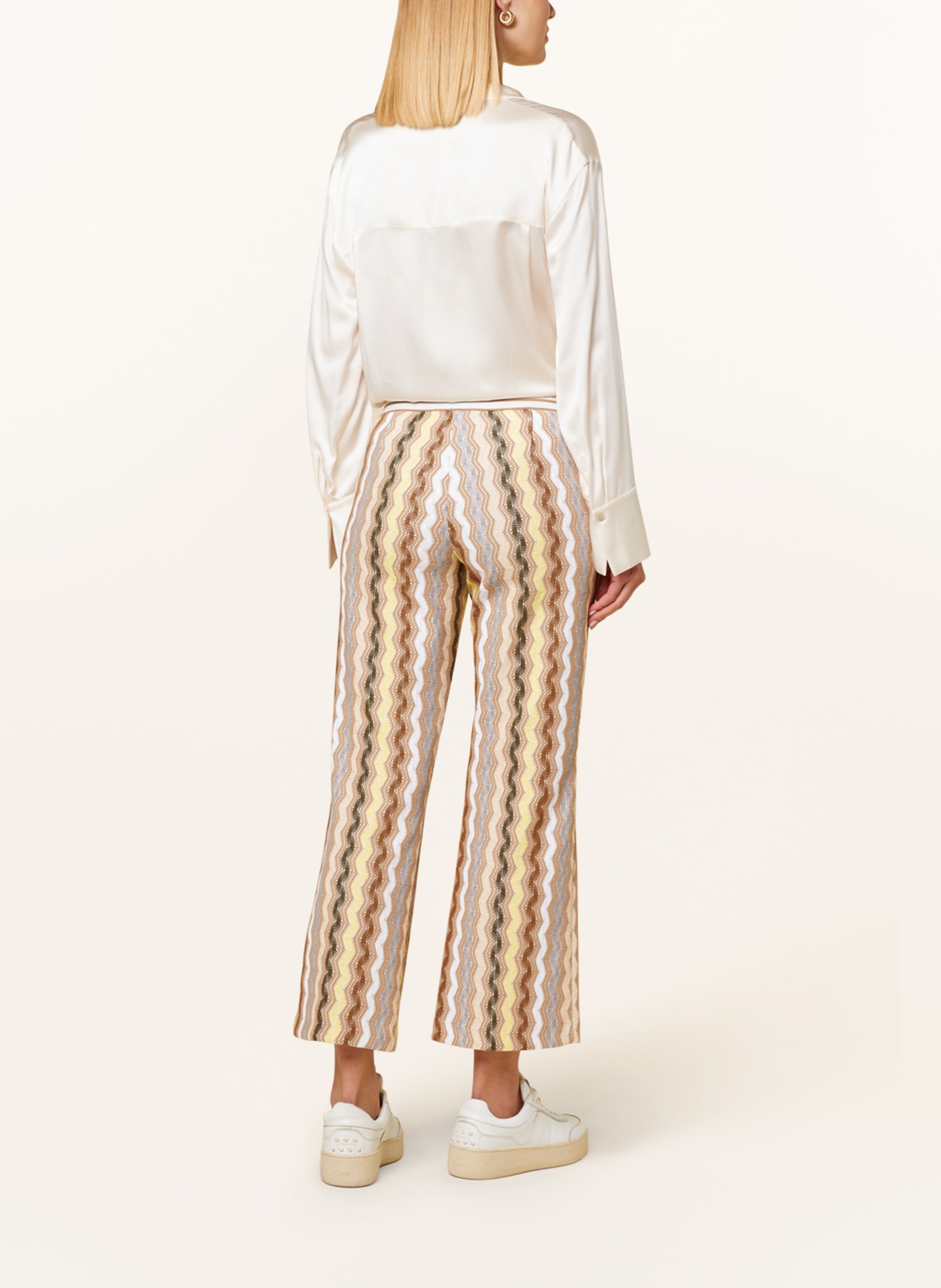 CAMBIO Wide leg trousers FAITH, Color: BEIGE/ YELLOW/ GRAY (Image 3)