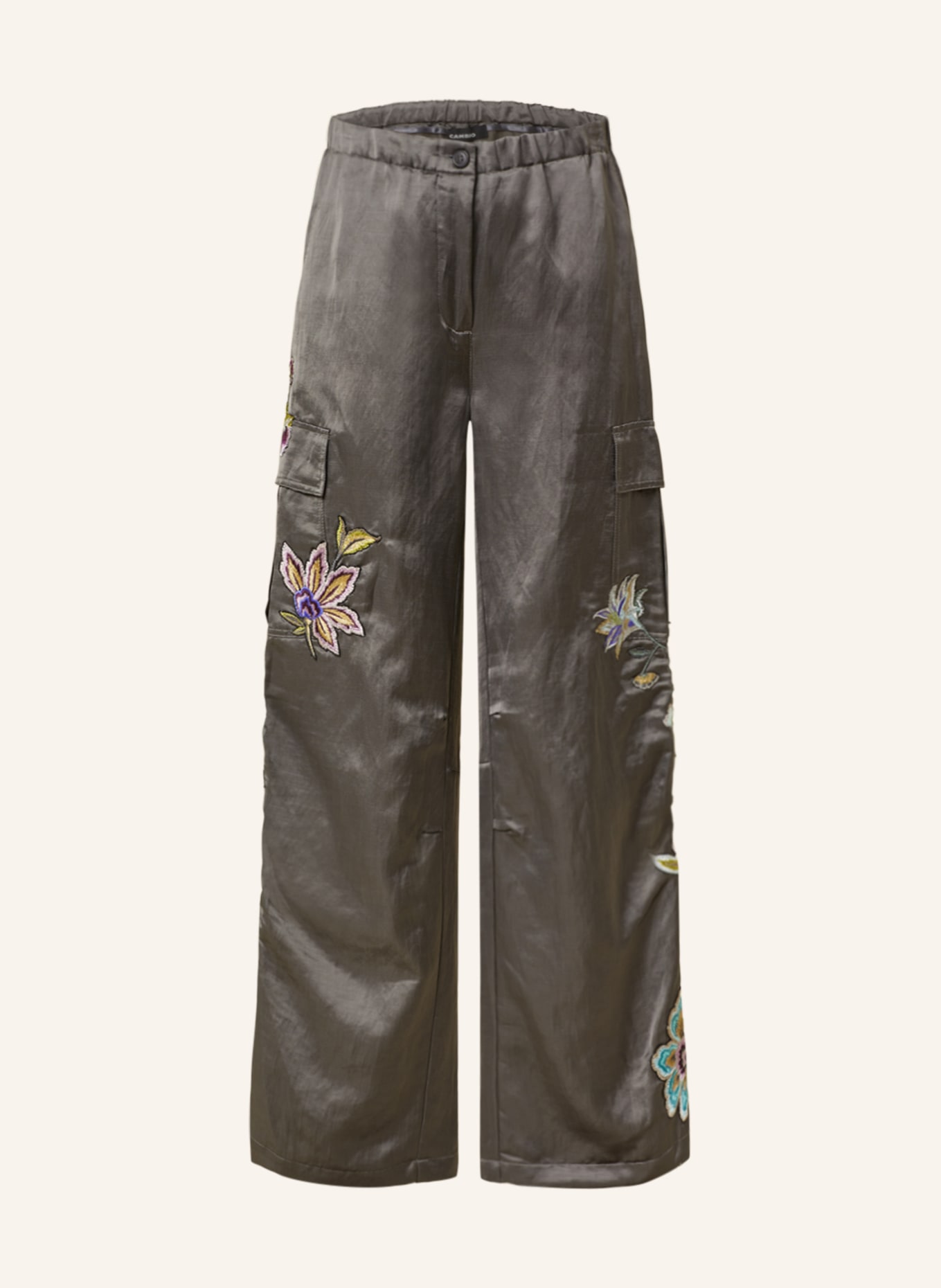 CAMBIO Cargo pants MORGAN with linen, Color: DARK GRAY (Image 1)
