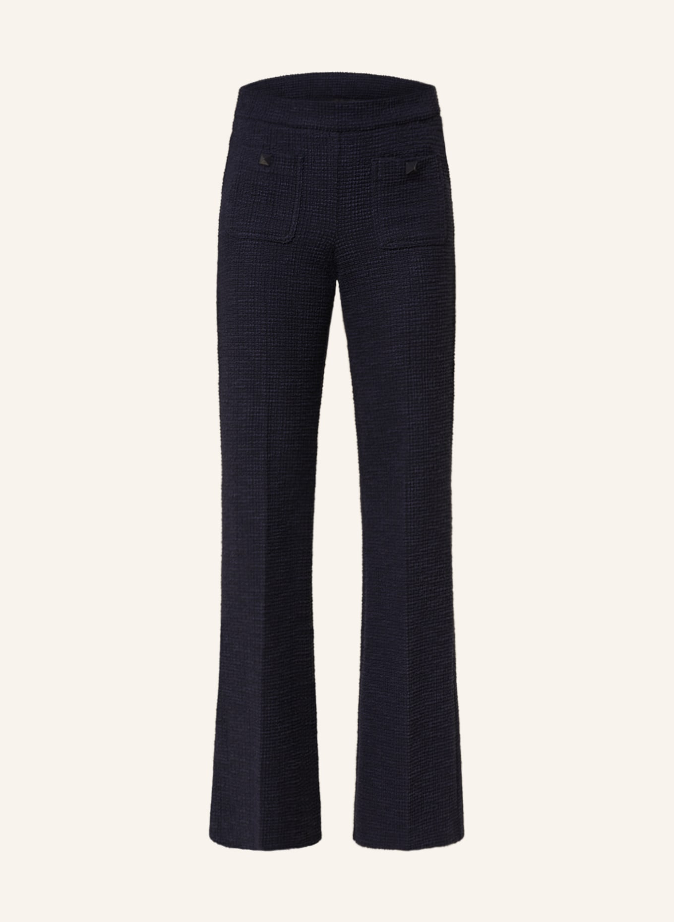 CAMBIO Wide leg trousers FRANCIS made of boucle, Color: DARK BLUE (Image 1)
