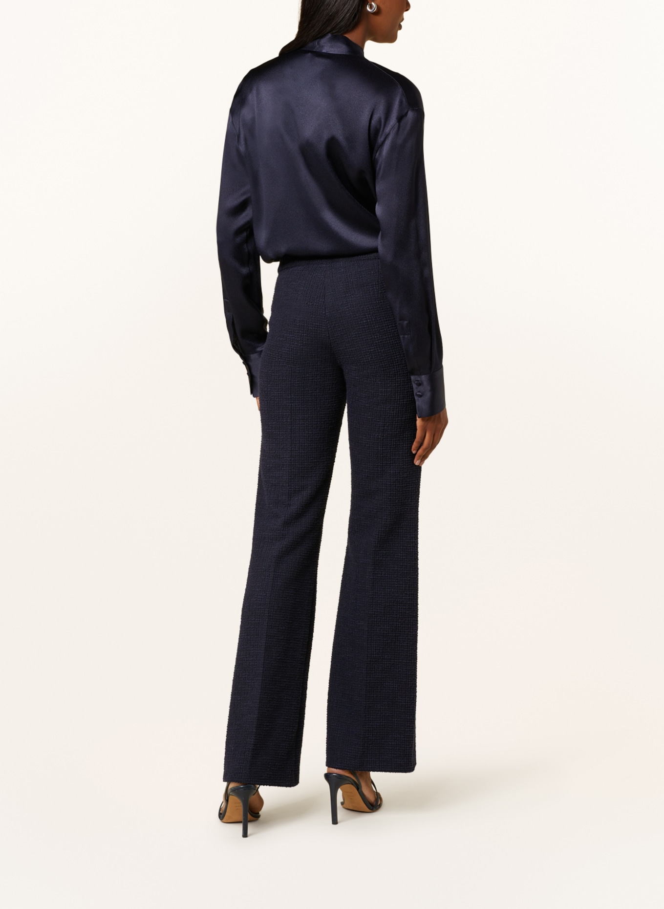 CAMBIO Wide leg trousers FRANCIS made of boucle, Color: DARK BLUE (Image 3)