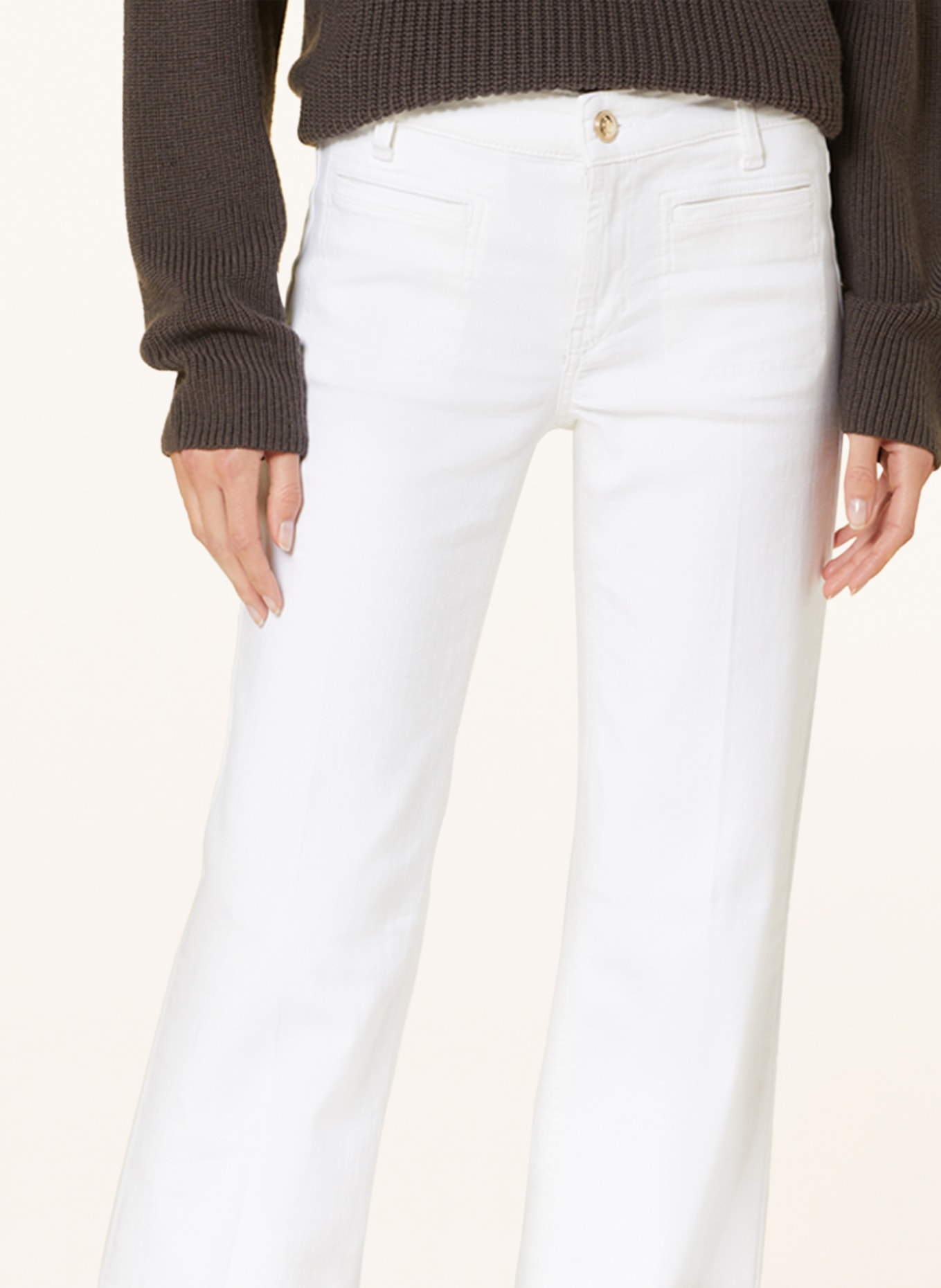 CAMBIO Jeans flared TESS, Kolor: 5113 pure white stone (Obrazek 5)