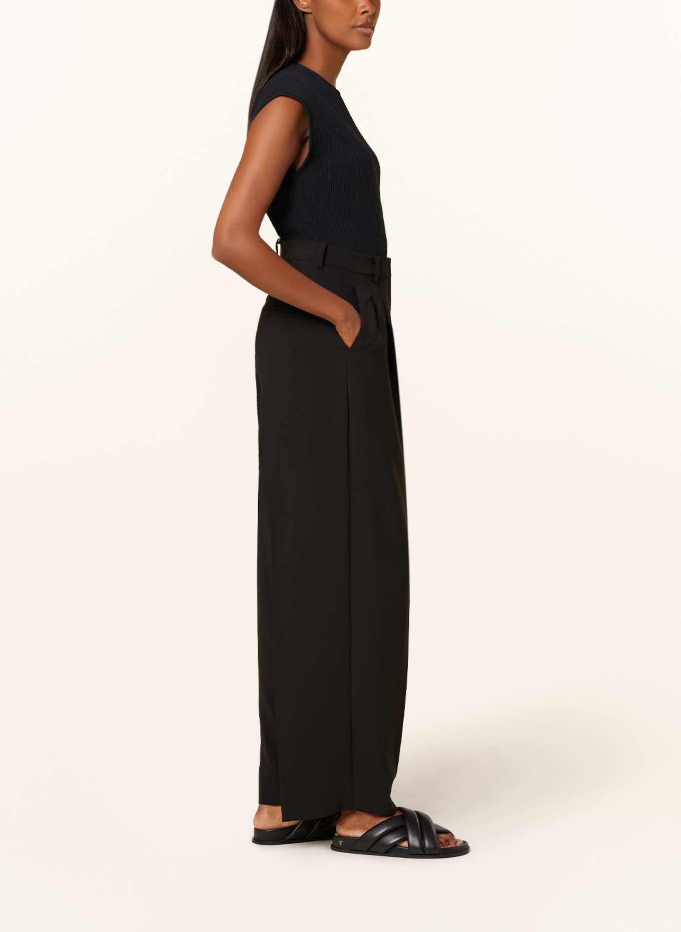 CAMBIO Wide leg trousers ANNY, Color: BLACK (Image 4)