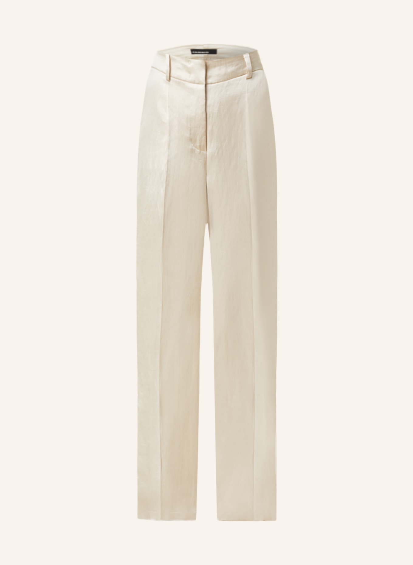 CAMBIO Wide leg trousers AMELIE with linen, Color: BEIGE (Image 1)