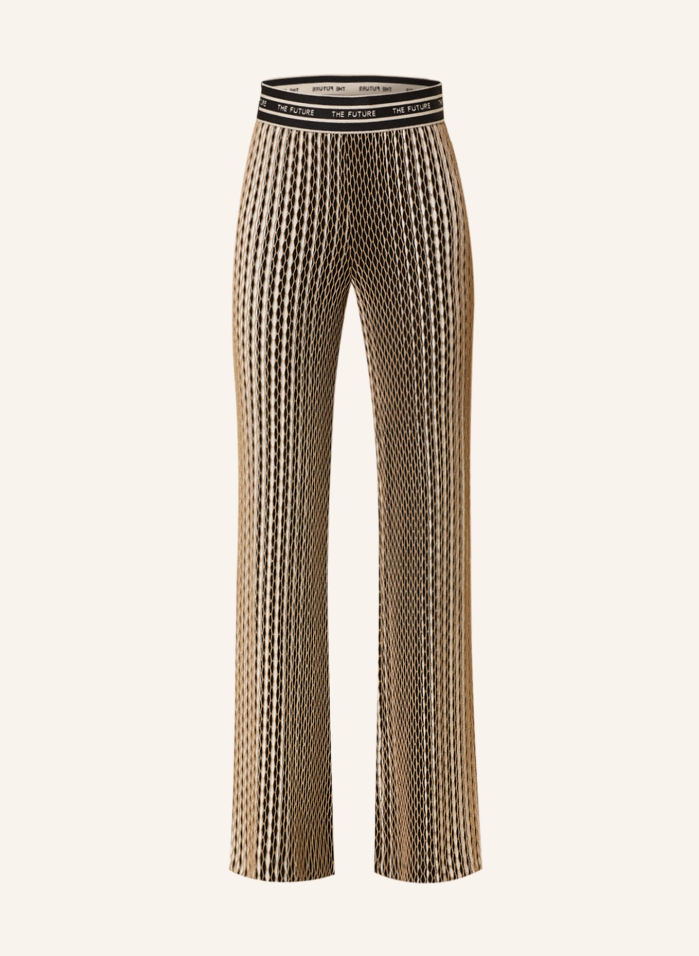 CAMBIO Wide leg trousers ALLISON with glitter thread, Color: BLACK/ WHITE/ GOLD (Image 1)