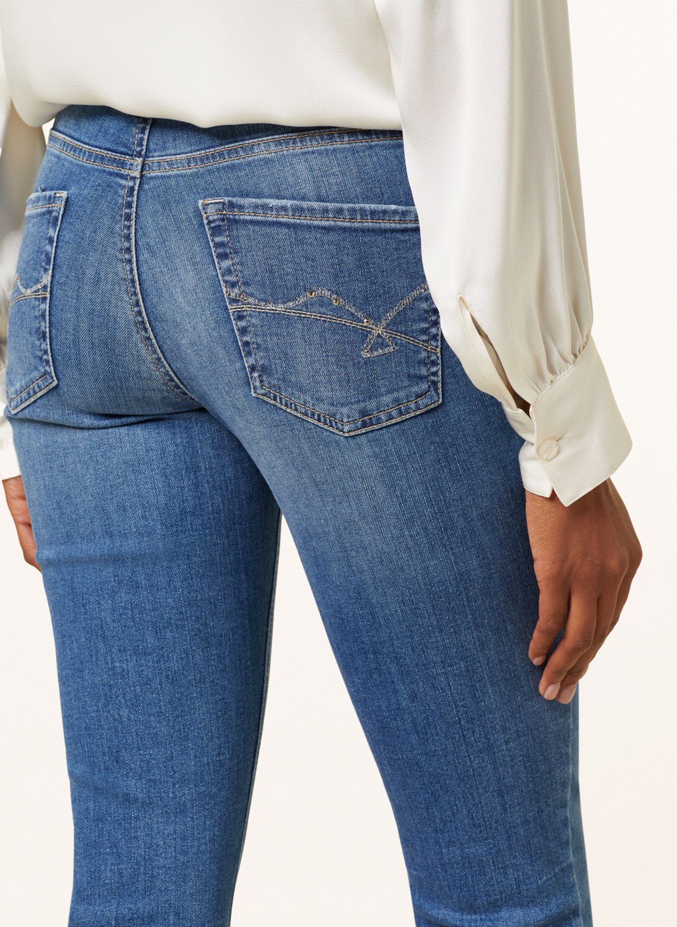 CAMBIO Skinny Jeans PARLA mit Schmucksteinen, Farbe: 5249 contrast used (Bild 5)