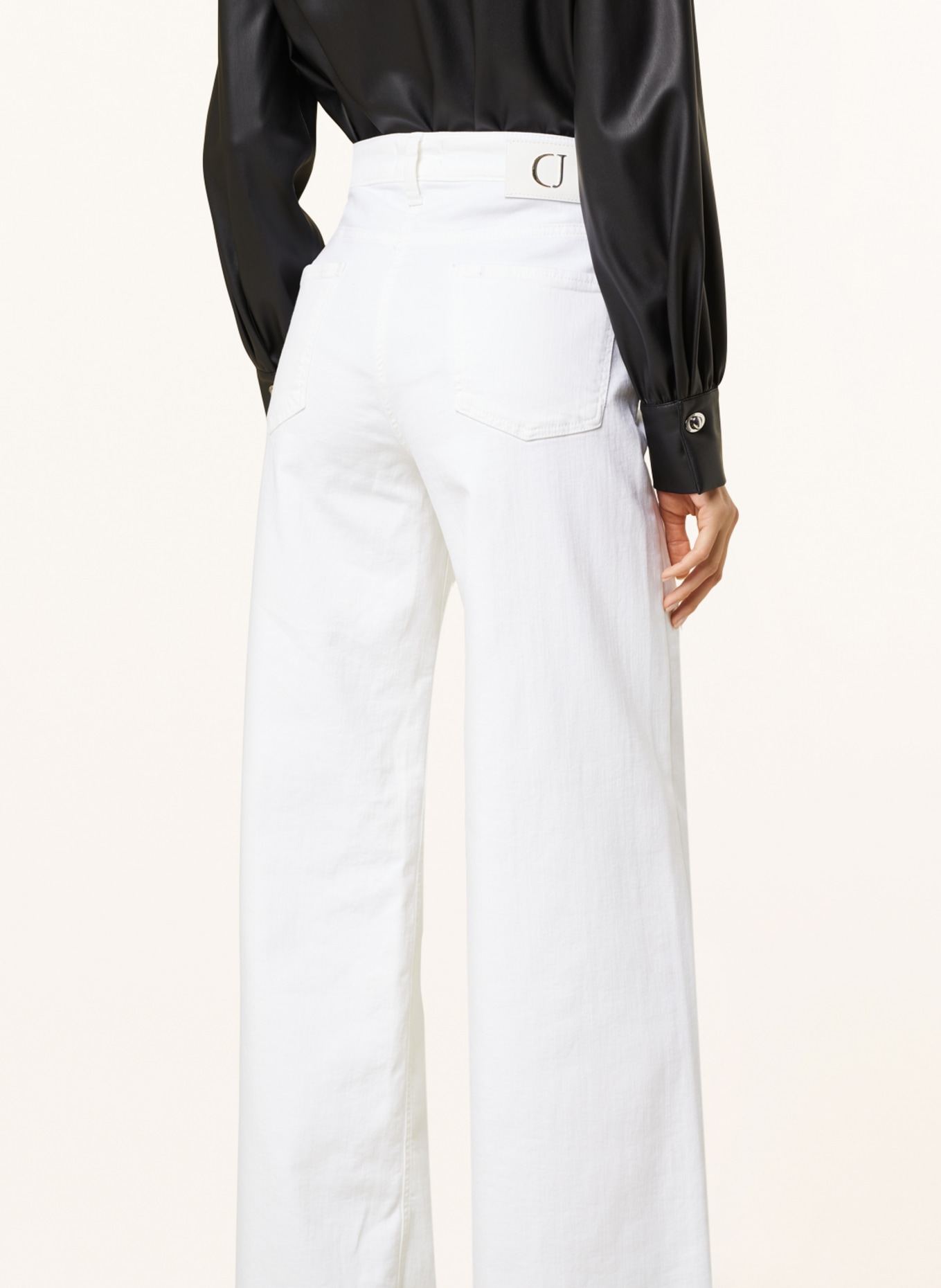 CAMBIO Flared Jeans PALAZZO, Farbe: 5116 pure white stone & fringe (Bild 5)