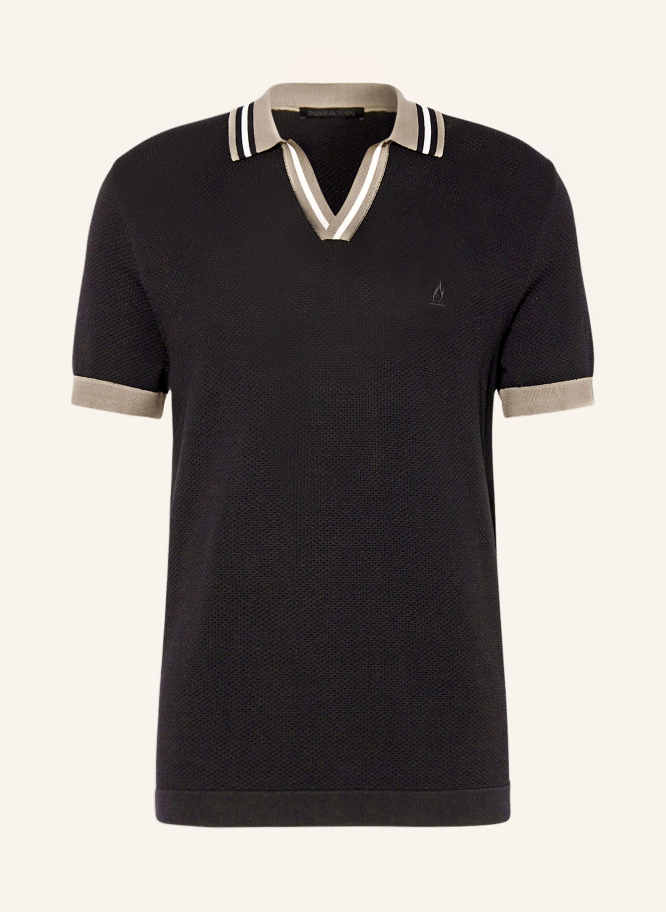 DRYKORN Knitted polo shirt BRAIAN, Color: BLACK (Image 1)
