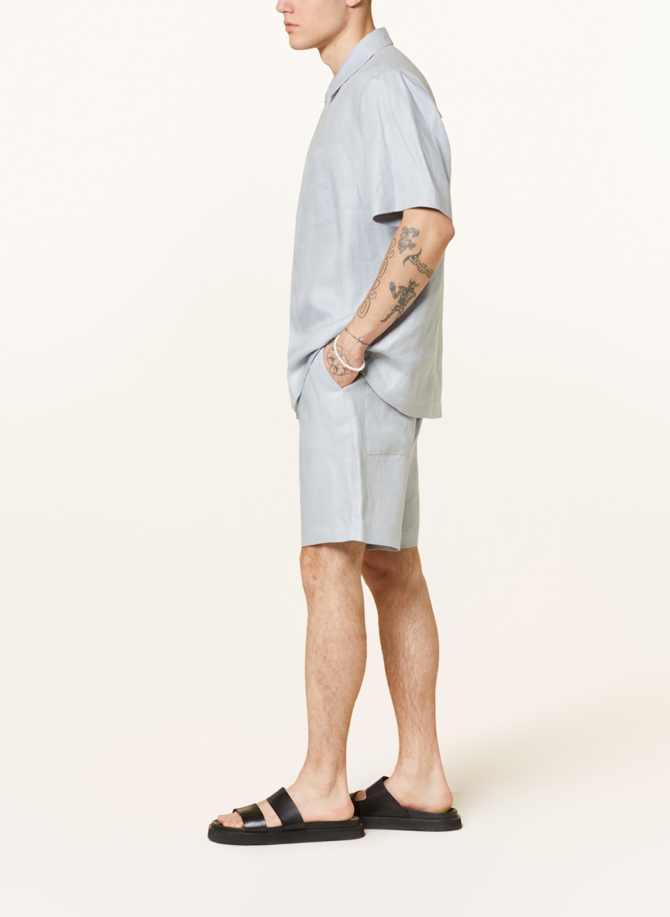 DRYKORN Linen shorts SAYO, Color: LIGHT BLUE (Image 4)