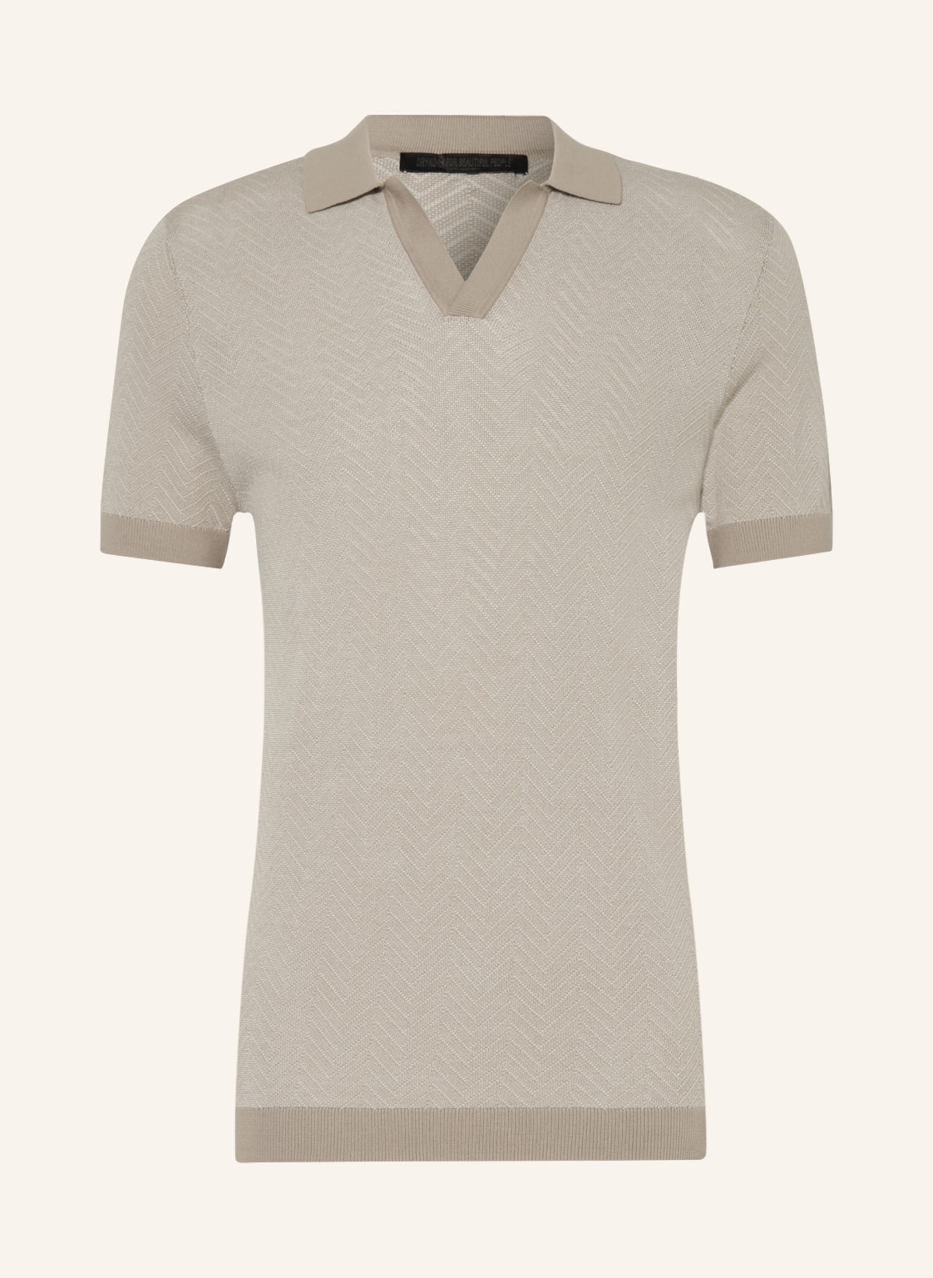 DRYKORN Knitted polo shirt BRAIAN, Color: BEIGE (Image 1)
