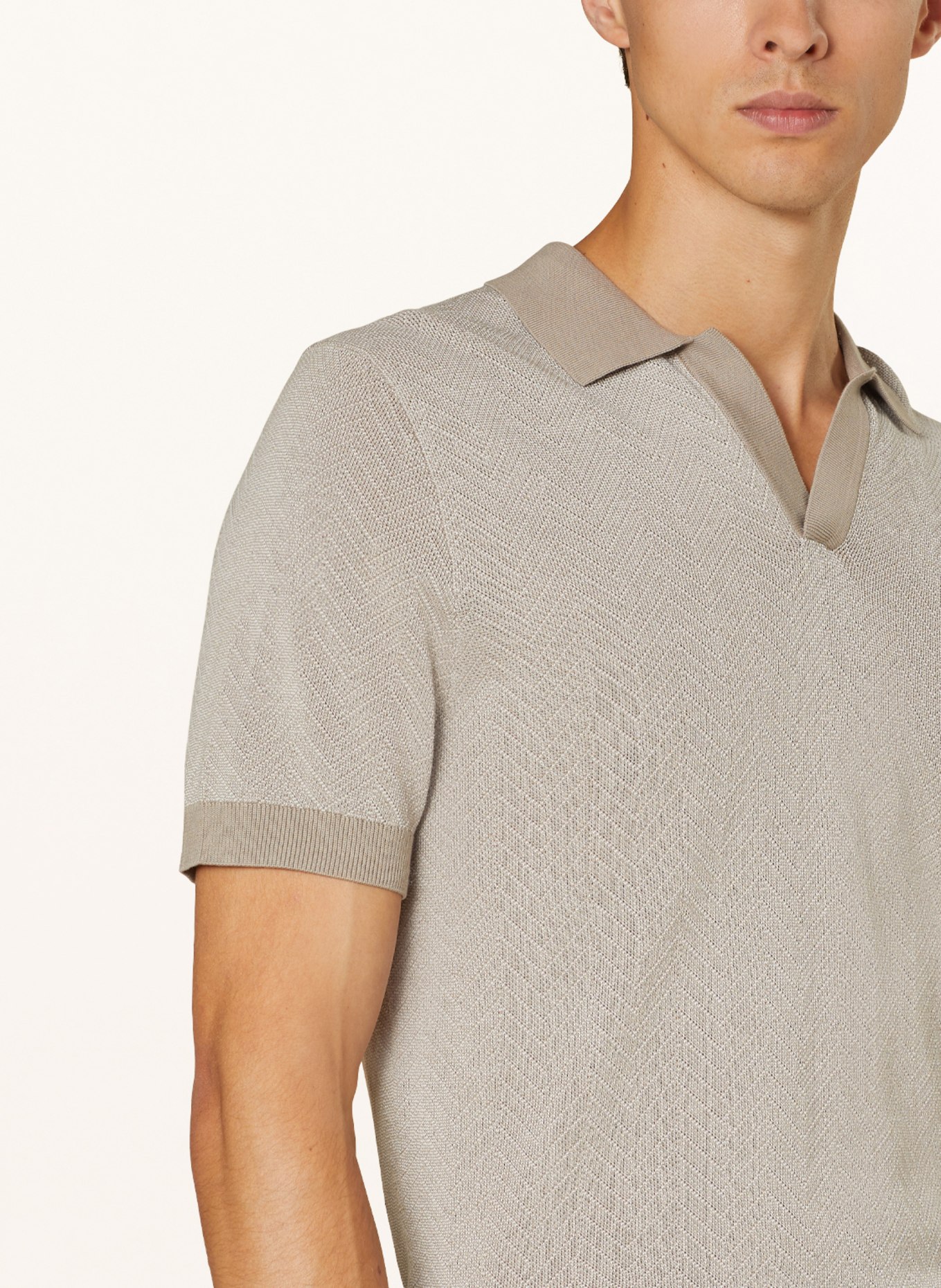DRYKORN Knitted polo shirt BRAIAN, Color: BEIGE (Image 4)