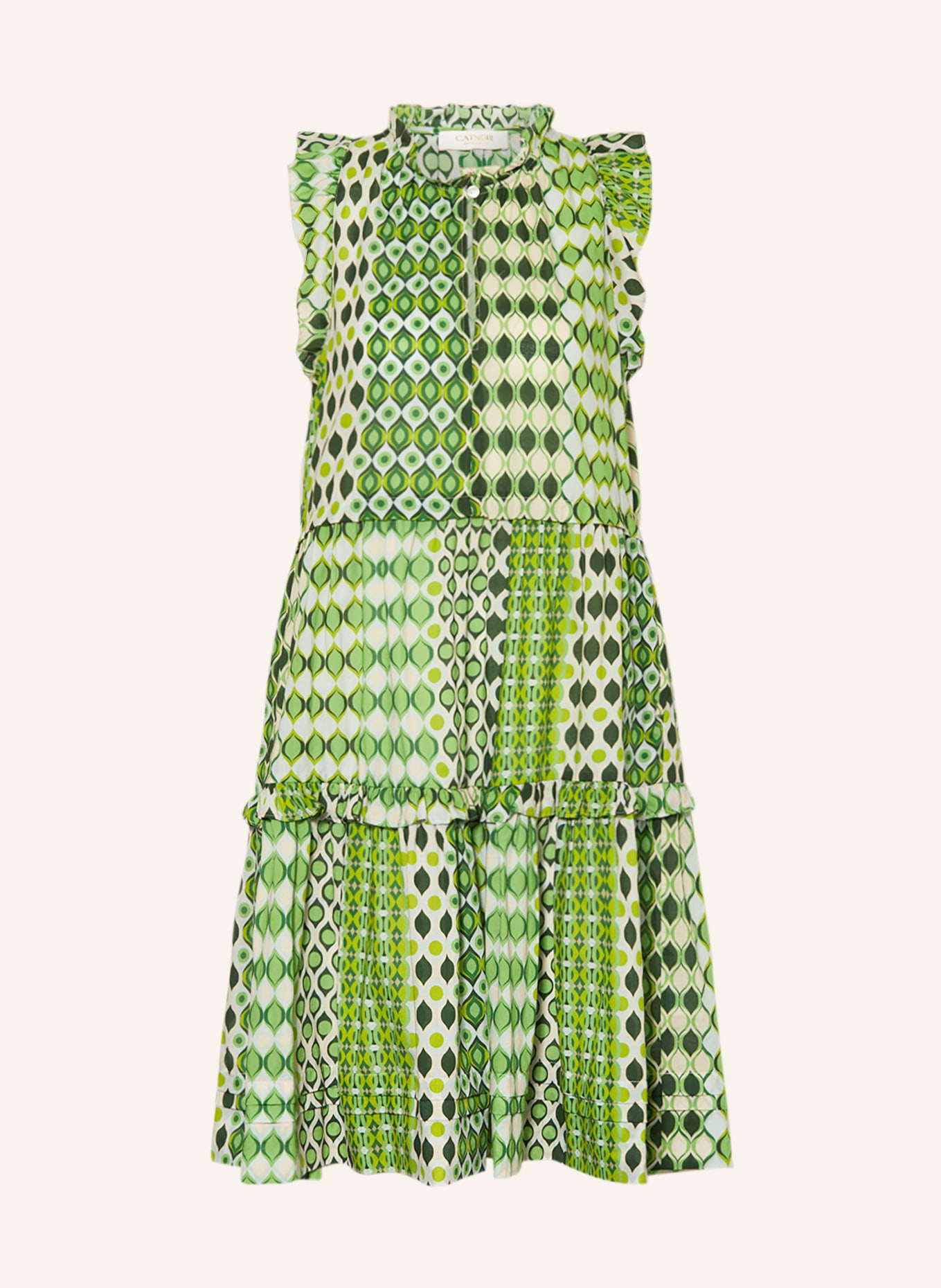CATNOIR Dress with ruffles, Color: NEON GREEN/ LIGHT BLUE/ LIGHT GREEN (Image 1)