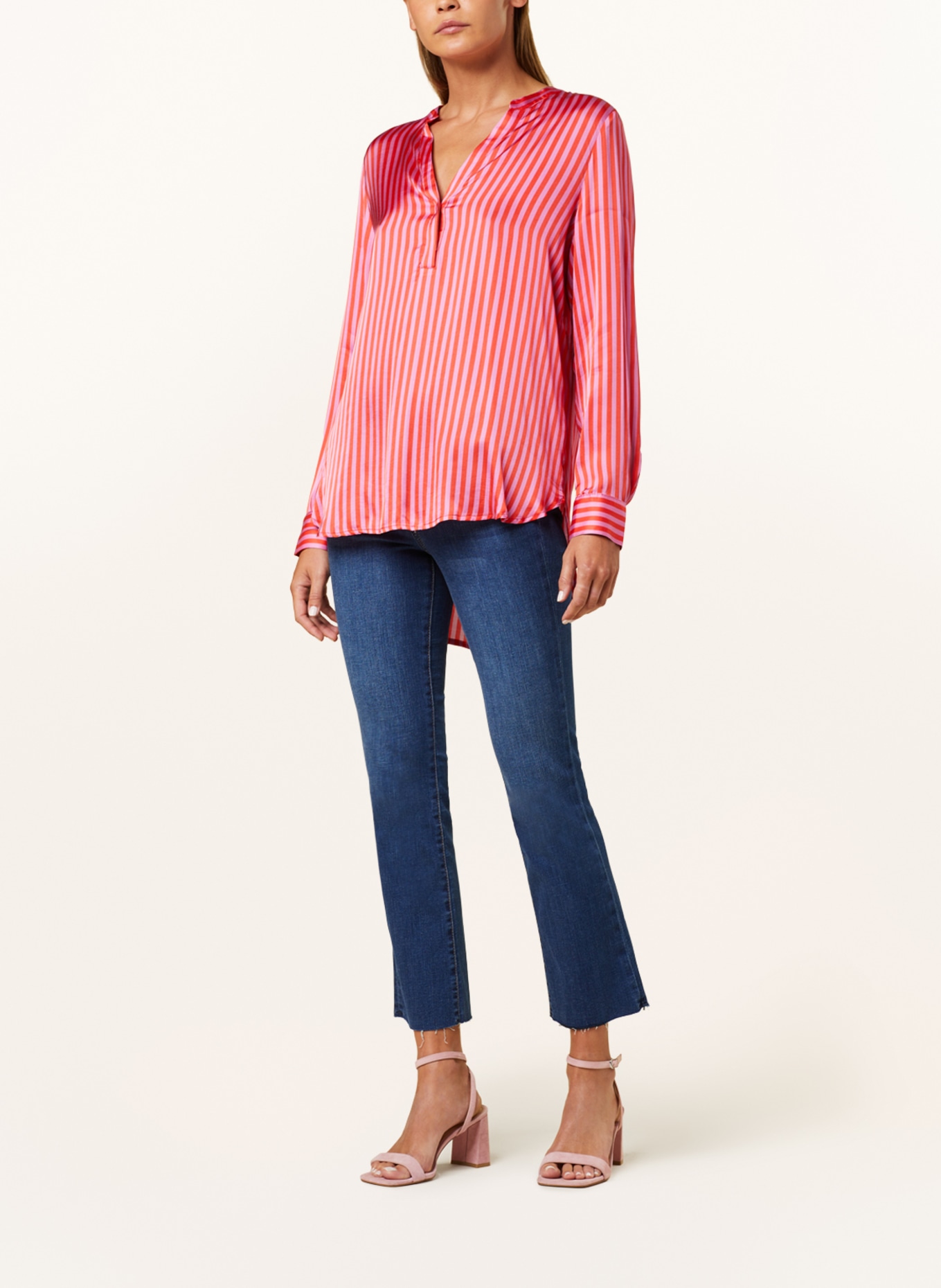 CATNOIR Shirt blouse in satin, Color: RED/ LIGHT PURPLE (Image 2)