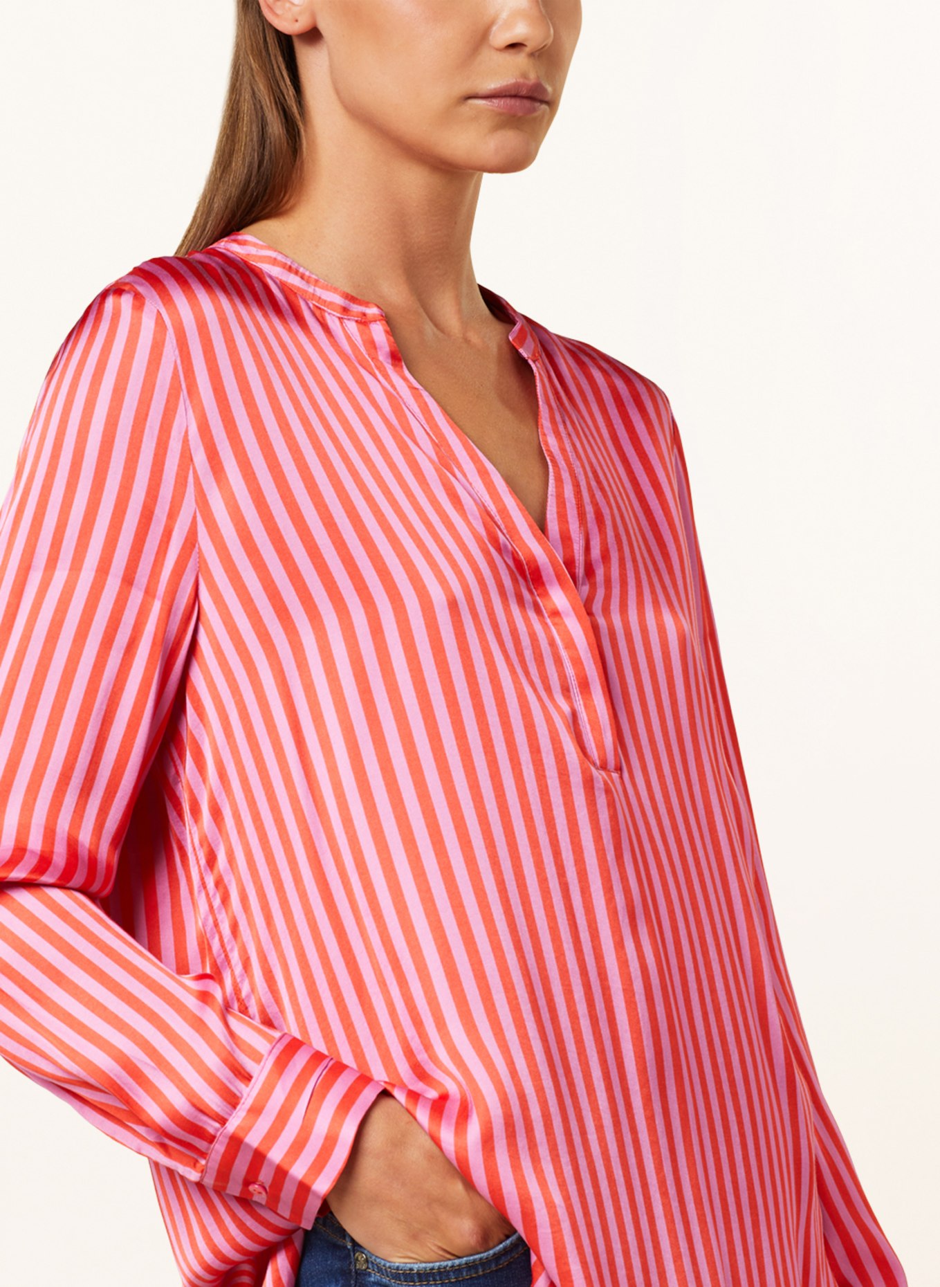 CATNOIR Shirt blouse in satin, Color: RED/ LIGHT PURPLE (Image 4)