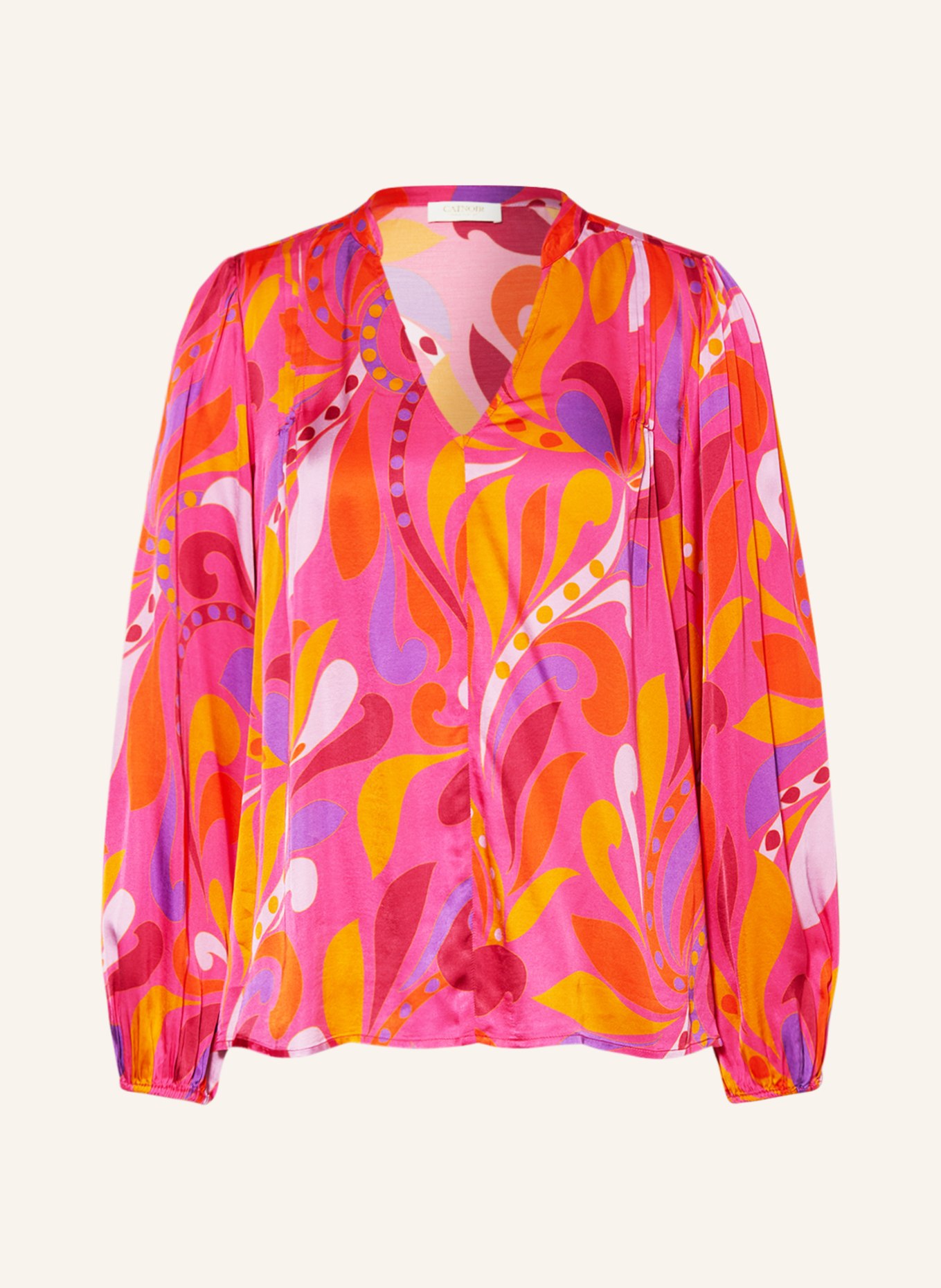 CATNOIR Shirt blouse in satin, Color: PINK/ ORANGE/ PURPLE (Image 1)