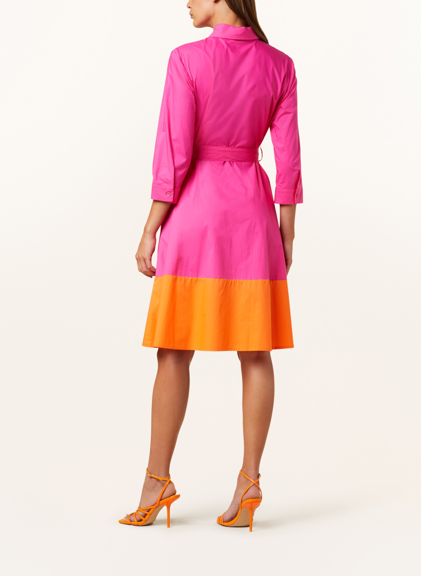 CATNOIR Shirt dress with 3/4 sleeves, Color: PINK/ ORANGE (Image 3)
