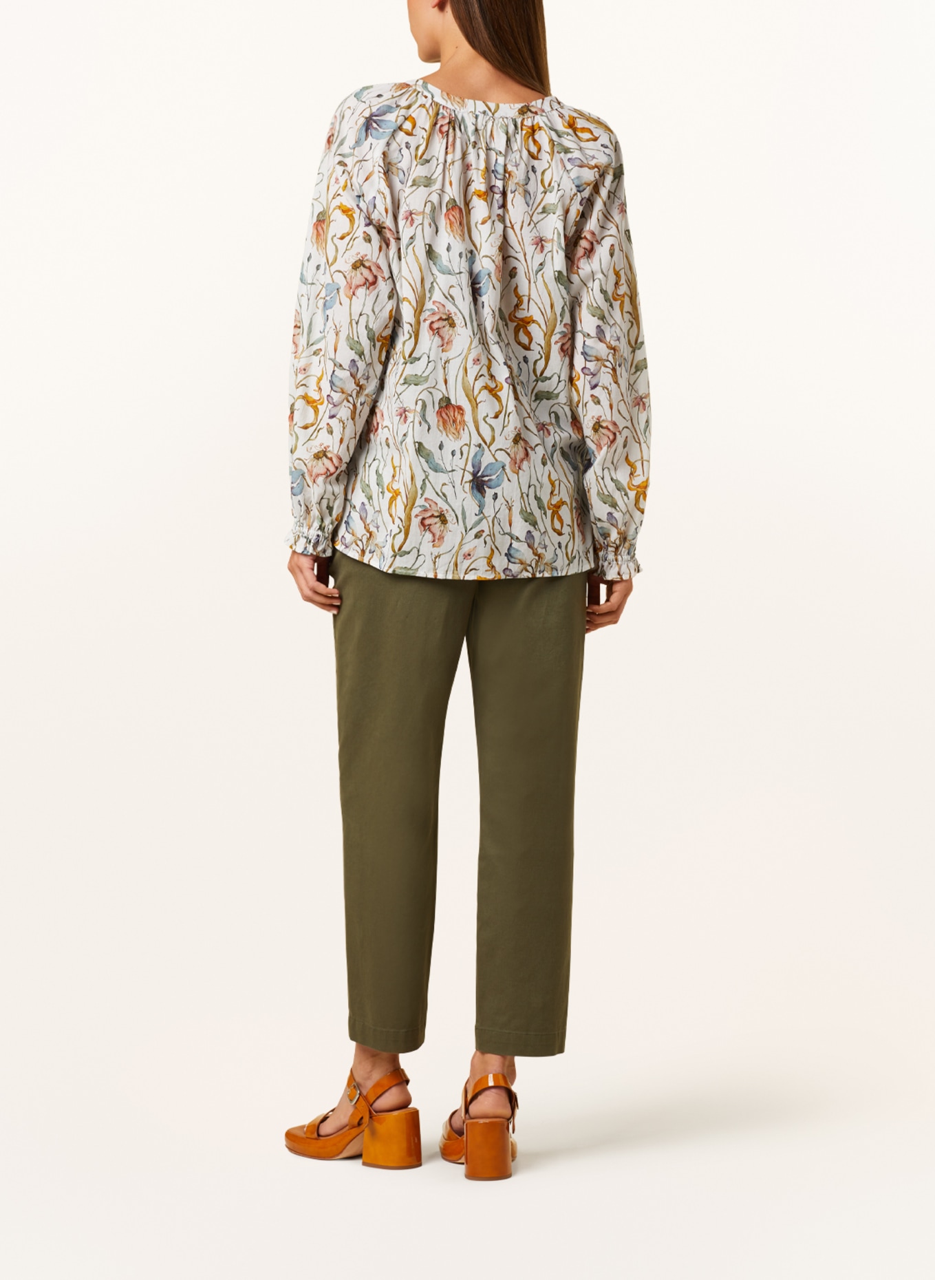 CATNOIR Shirt blouse, Color: CREAM/ DARK GREEN/ BROWN (Image 3)