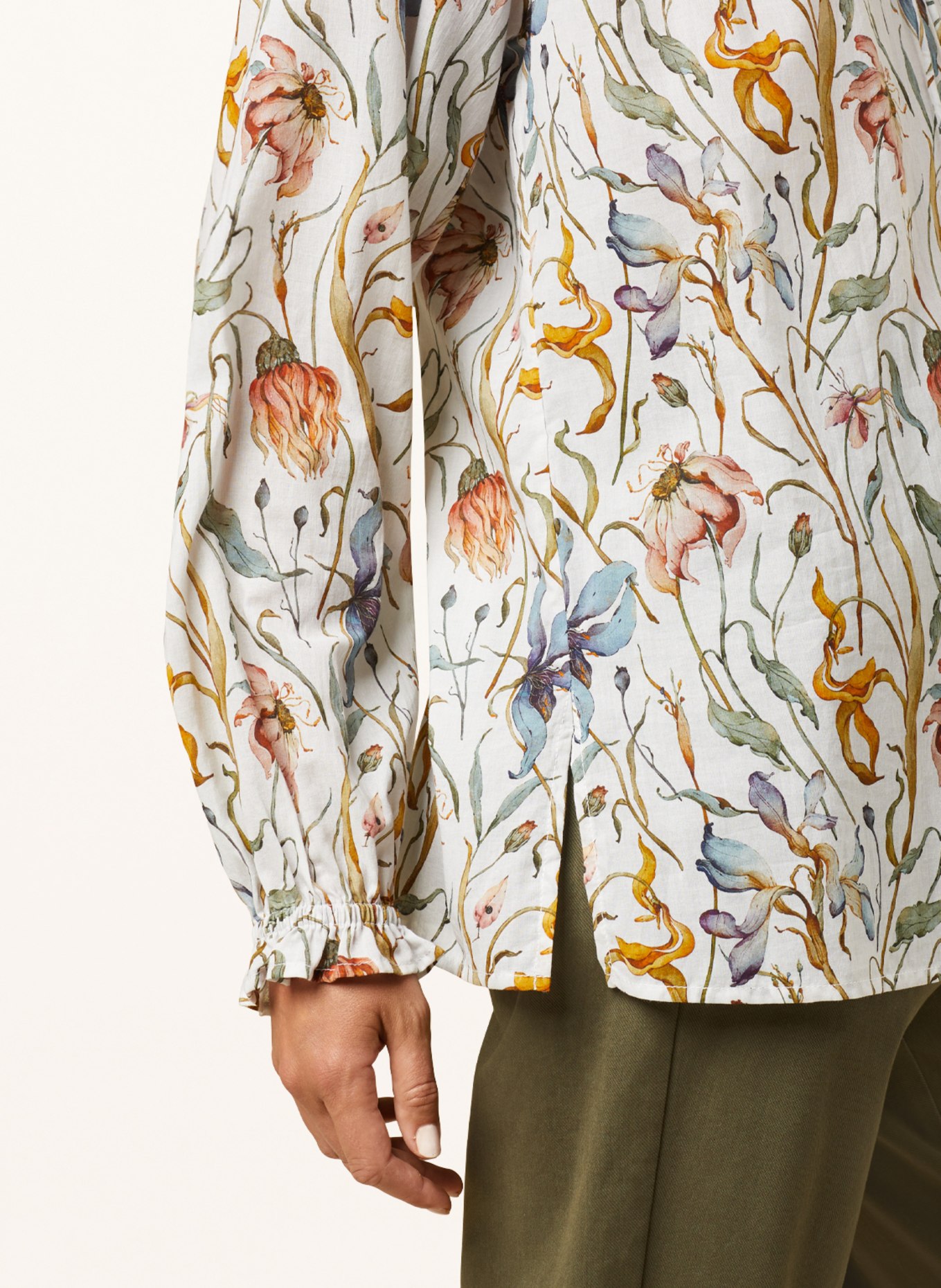 CATNOIR Shirt blouse, Color: CREAM/ DARK GREEN/ BROWN (Image 5)