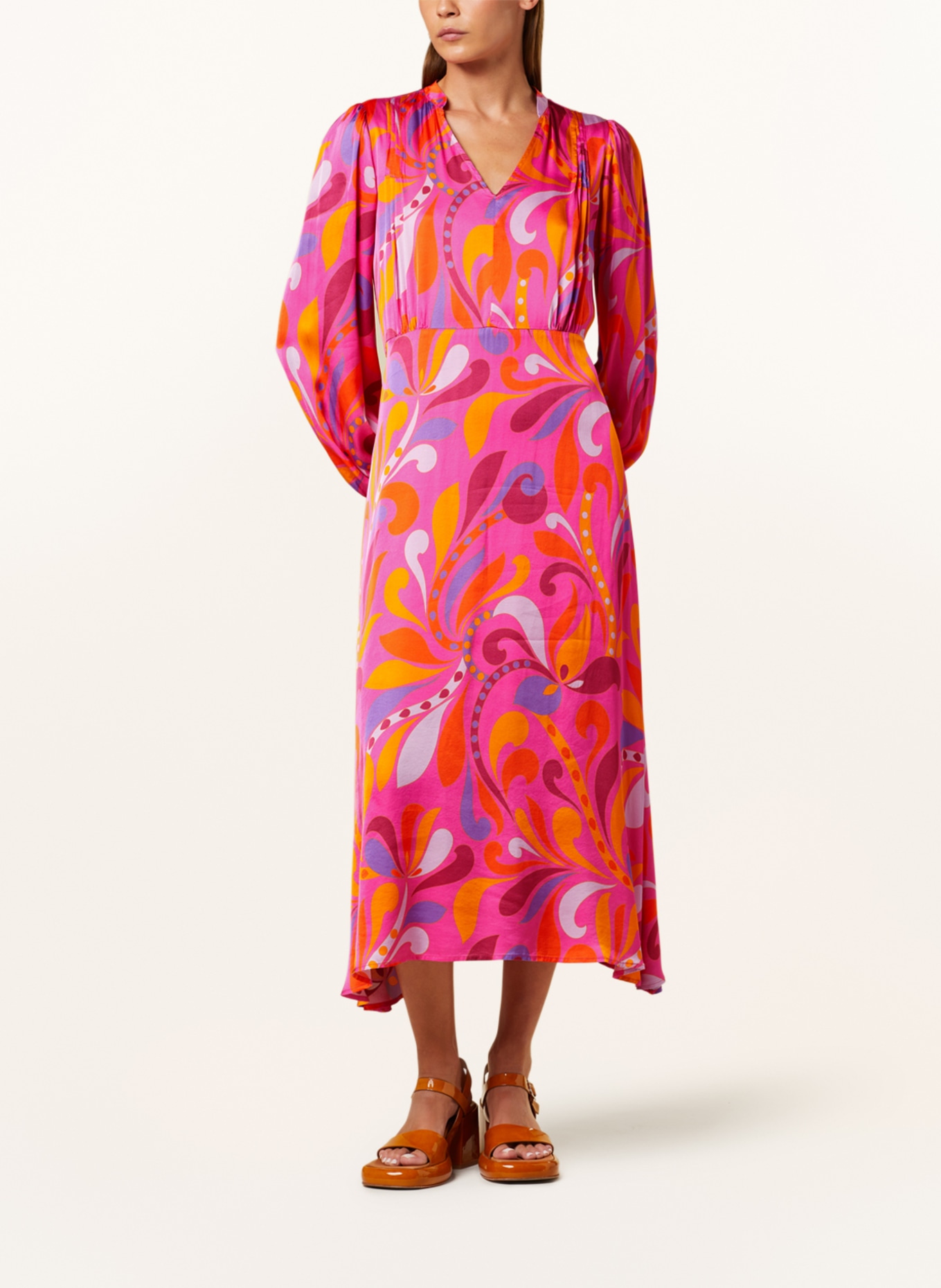 CATNOIR Satin dress, Color: PINK/ PURPLE/ ORANGE (Image 2)