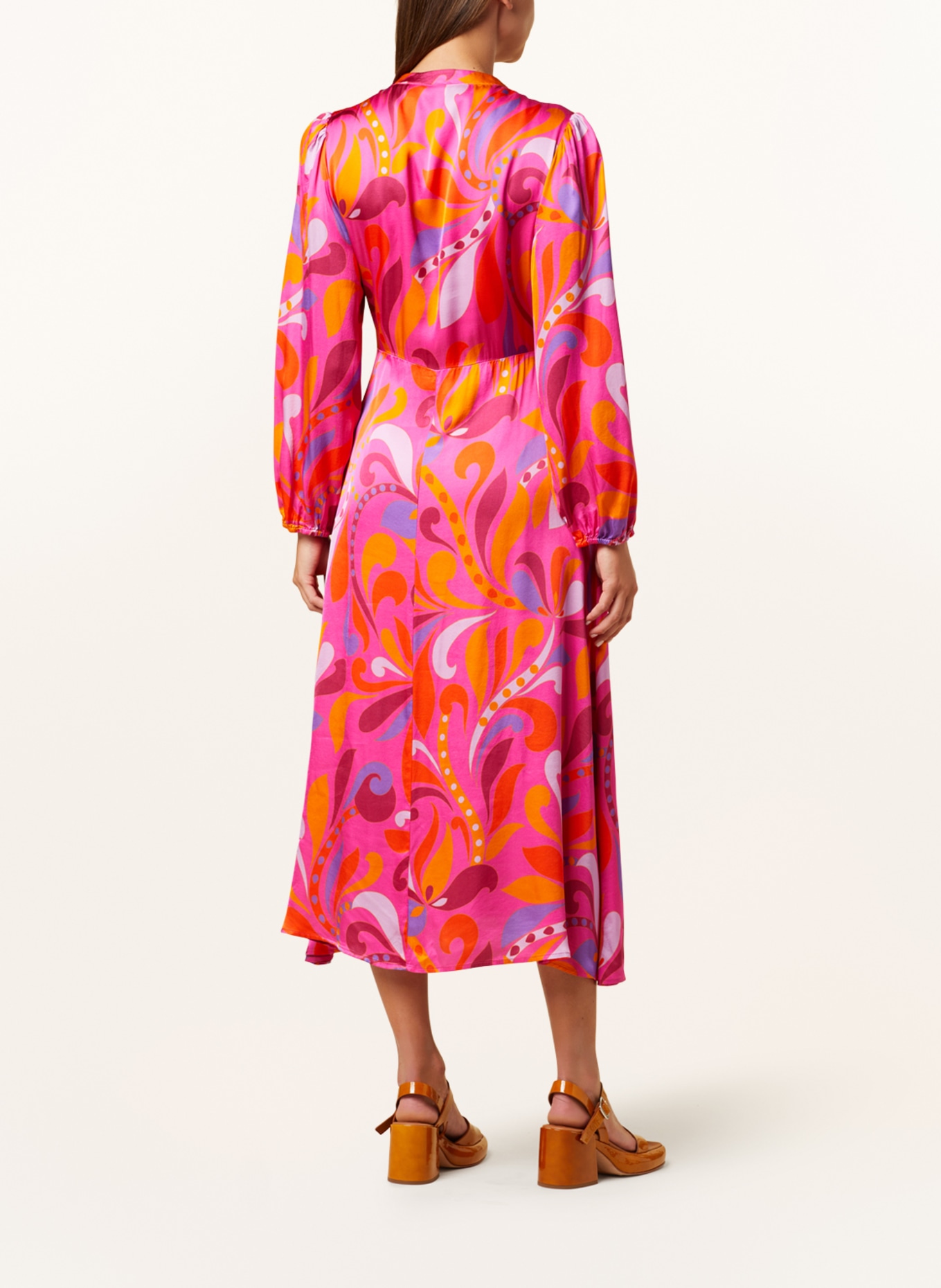 CATNOIR Satin dress, Color: PINK/ PURPLE/ ORANGE (Image 3)