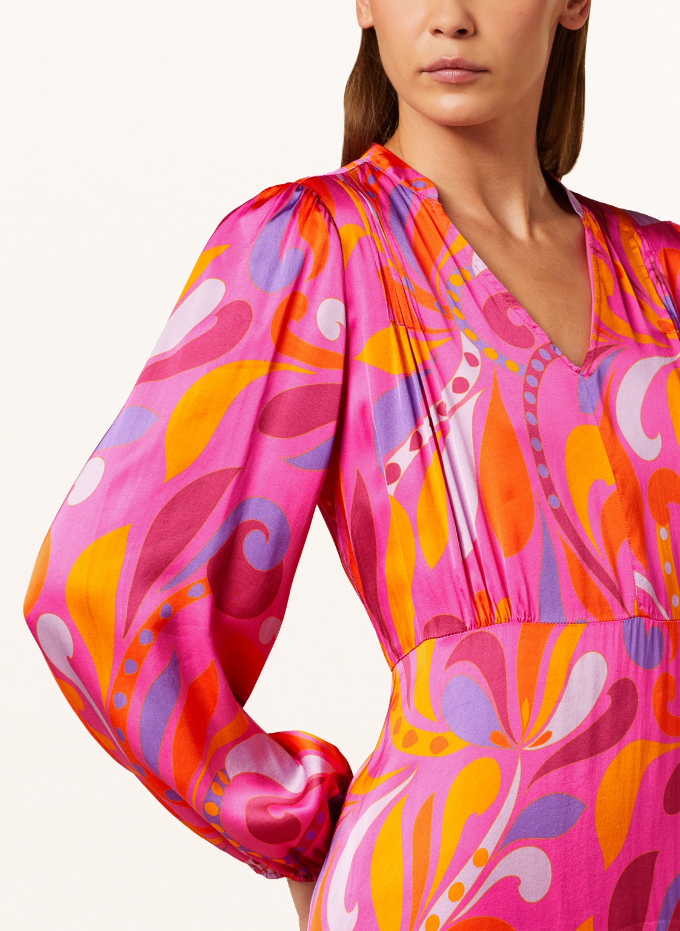 CATNOIR Satin dress, Color: PINK/ PURPLE/ ORANGE (Image 4)