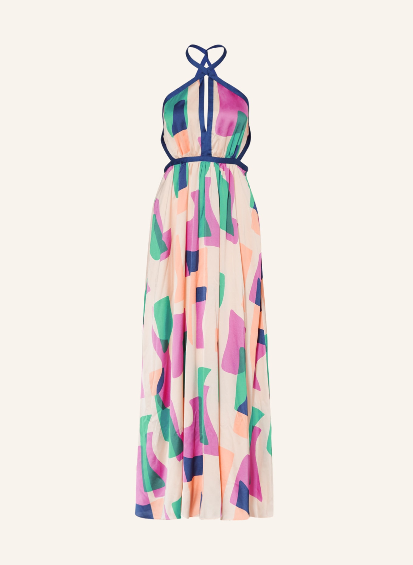ba&sh Kleid GOOMY mit Cut-outs, Farbe: ECRU/ GRÜN/ BLAU (Bild 1)