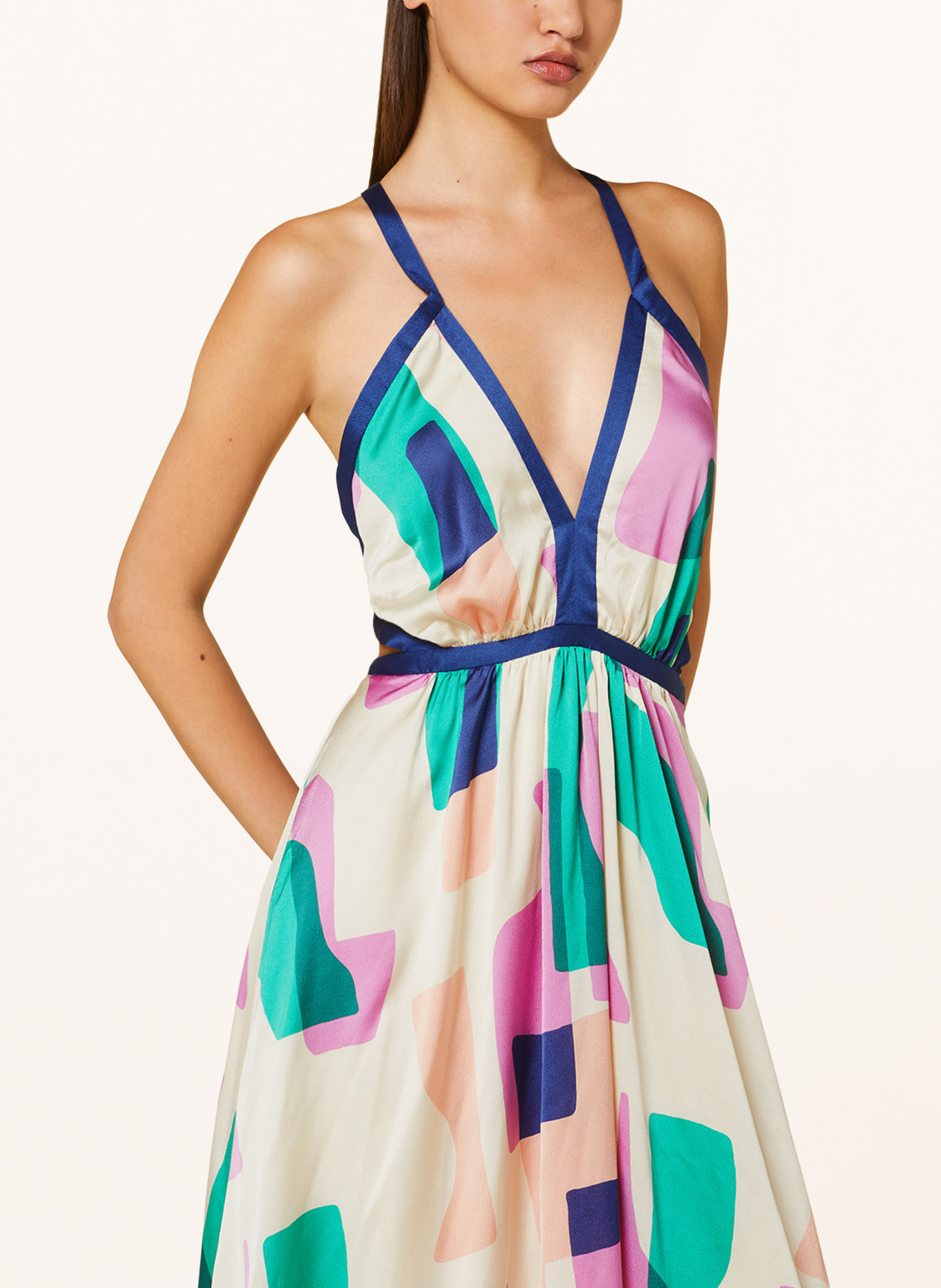 ba&sh Kleid GOOMY mit Cut-outs, Farbe: ECRU/ GRÜN/ BLAU (Bild 5)