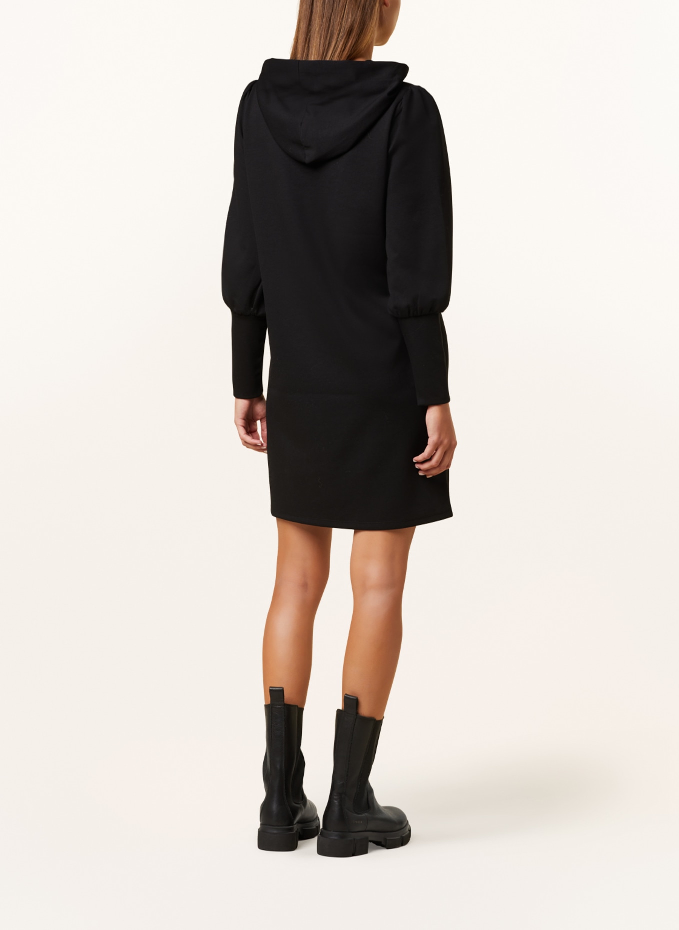 monari Hoodie-Kleid mit Schmucksteinen in schwarz | Sweatkleider