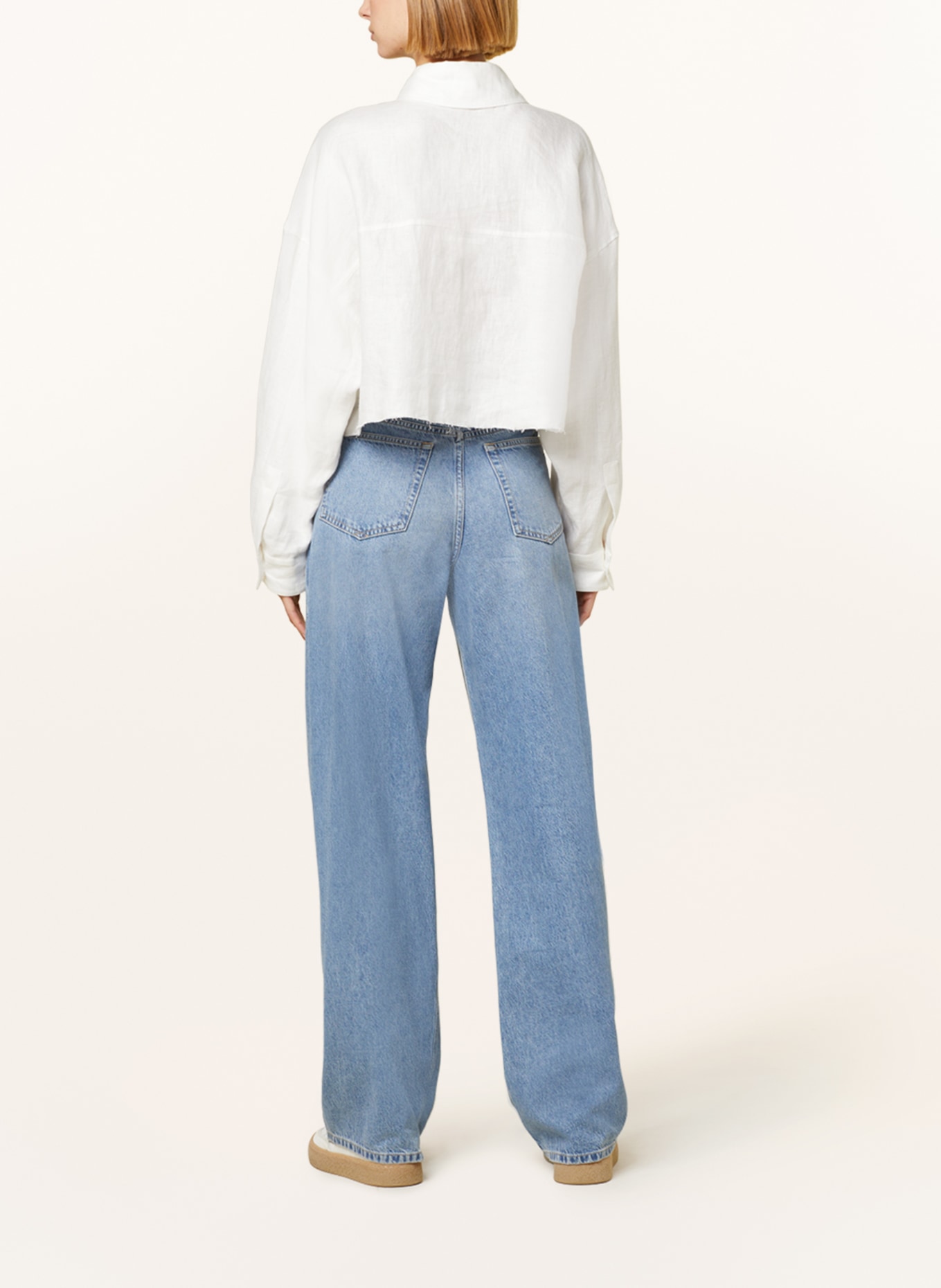 DRYKORN Cropped shirt blouse DANU made of linen, Color: WHITE (Image 3)