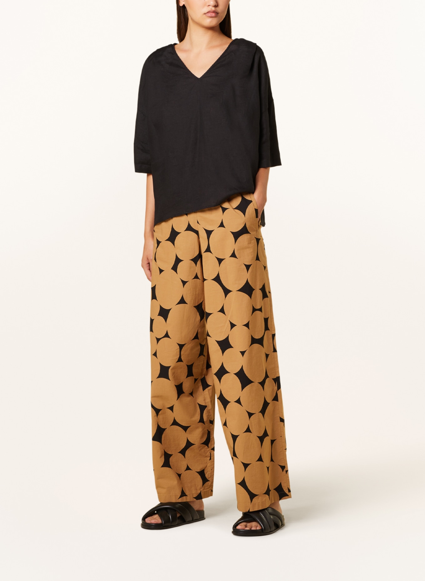 DRYKORN Wide leg trousers CEILING, Color: LIGHT BROWN/ BLACK (Image 2)