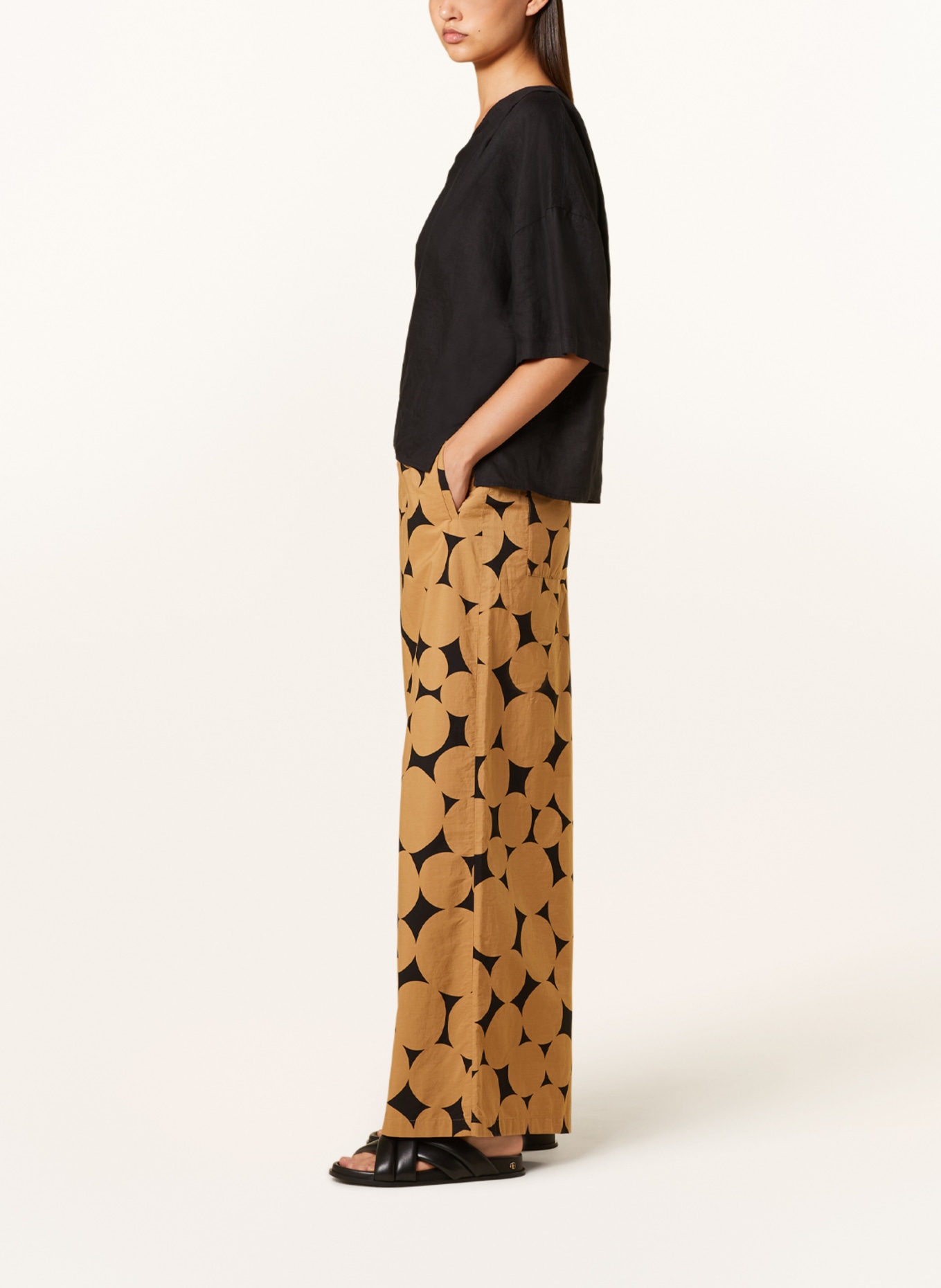 DRYKORN Wide leg trousers CEILING, Color: LIGHT BROWN/ BLACK (Image 4)
