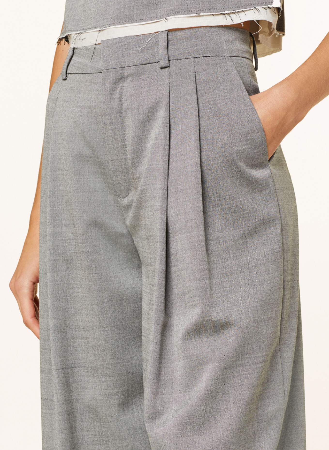 DRYKORN Wide leg trousers INK, Color: GRAY (Image 5)