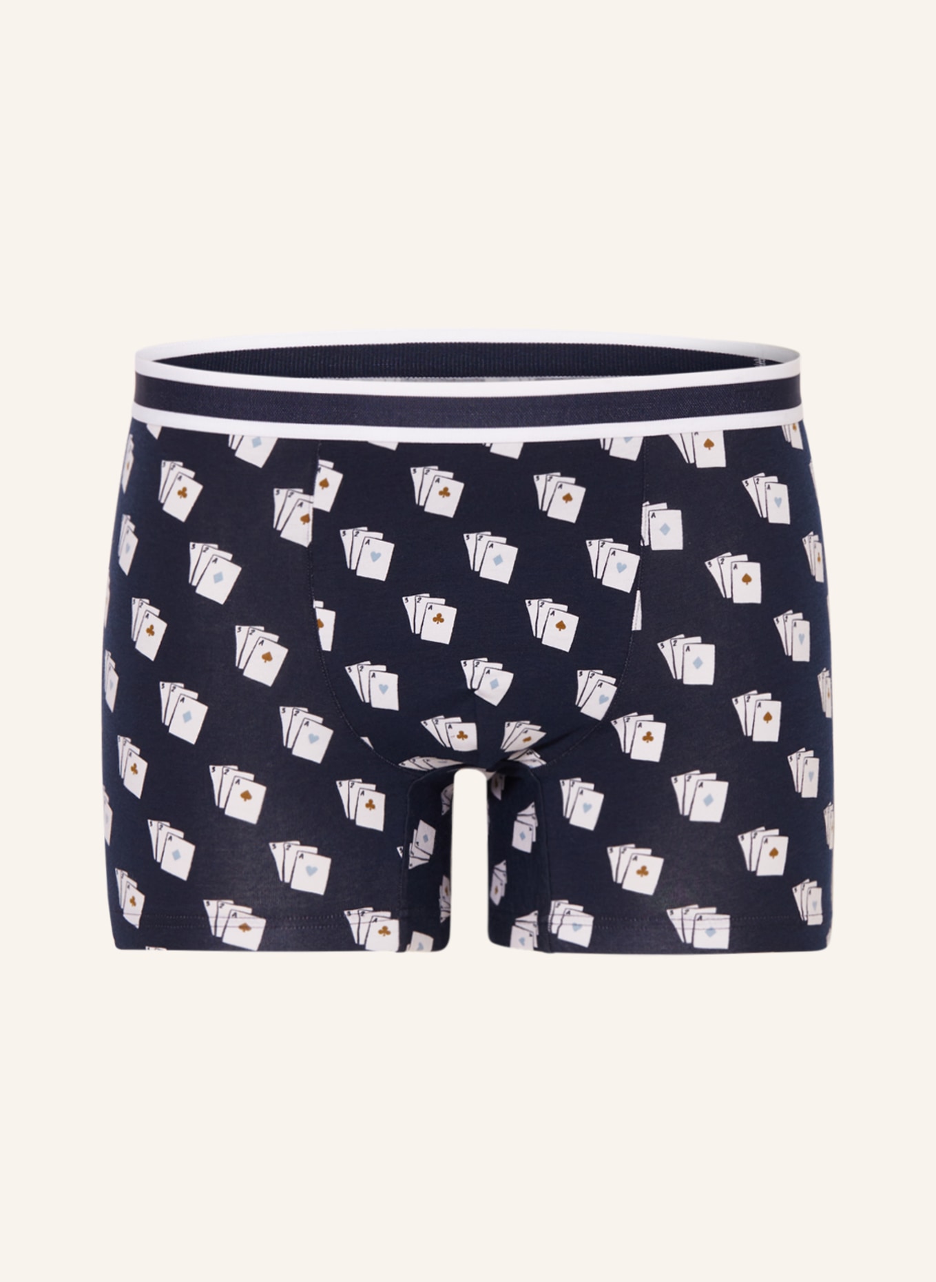 mey Boxer shorts CARDS series, Color: DARK BLUE/ WHITE (Image 1)