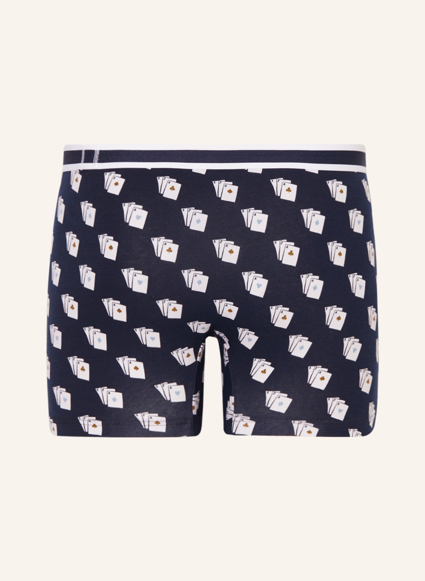 mey Boxer shorts CARDS series, Color: DARK BLUE/ WHITE (Image 2)