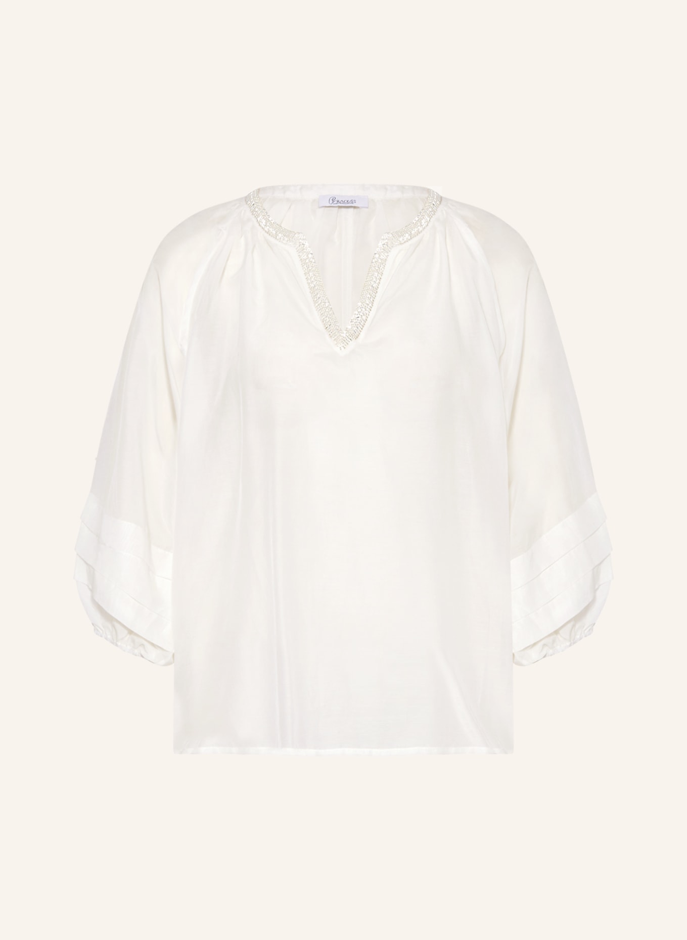 Princess GOES HOLLYWOOD Shirt blouse with silk, Color: WHITE (Image 1)