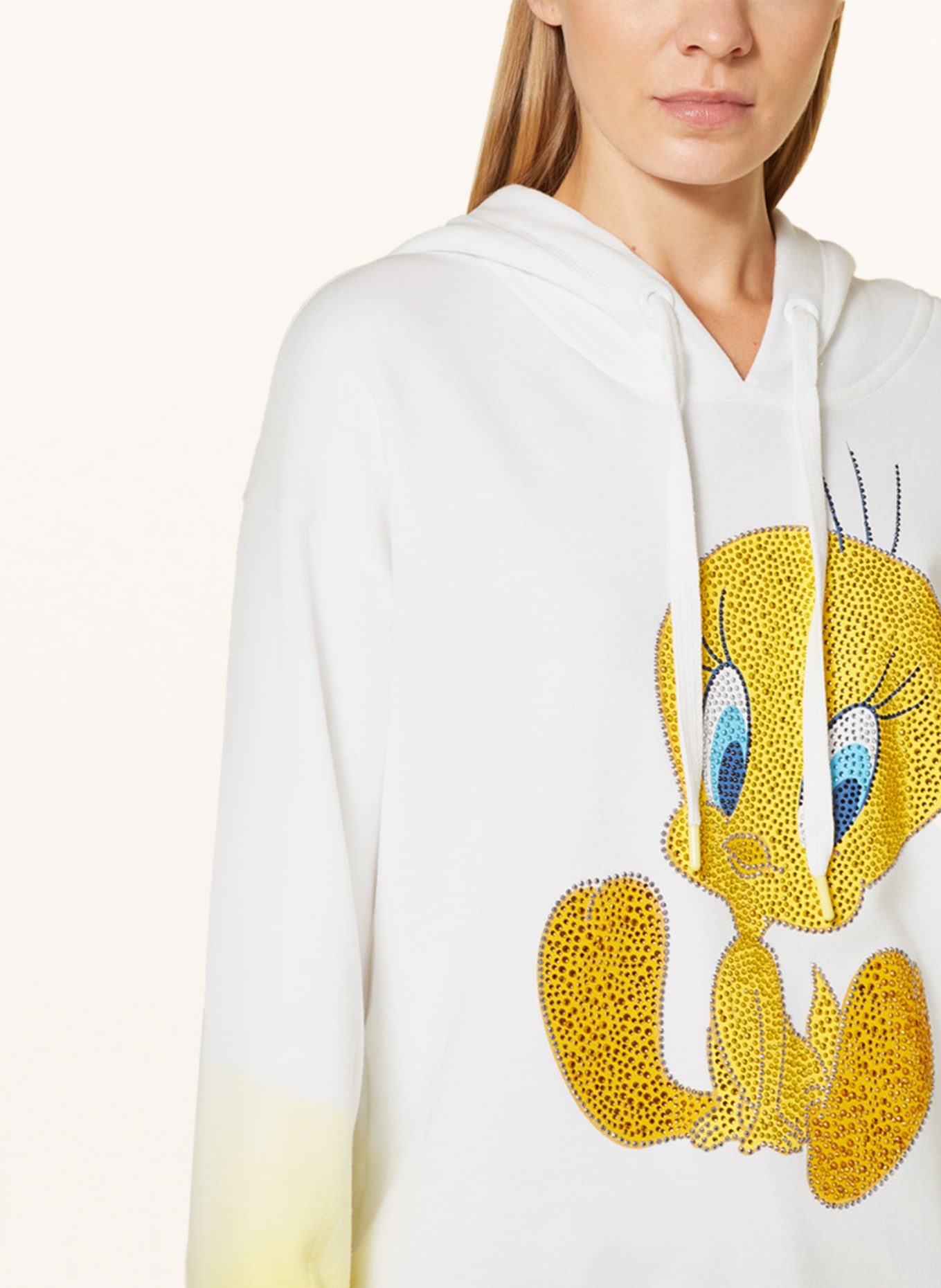 Princess GOES HOLLYWOOD Hoodie with decorative gems, Color: WHITE/ YELLOW (Image 5)