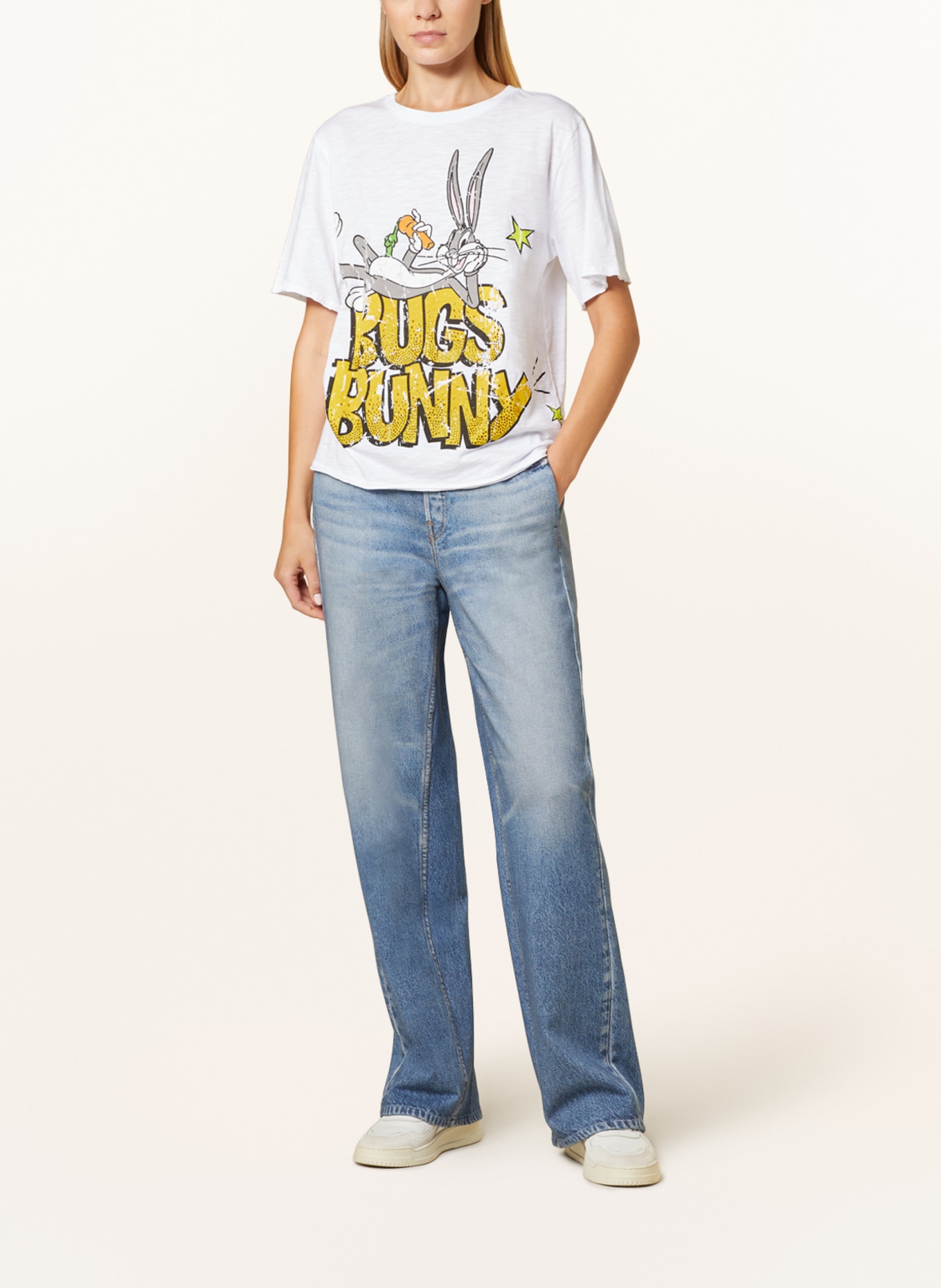 Princess GOES HOLLYWOOD T-shirt z obszyciem ozdobnymi kamykami, Kolor: BIAŁY (Obrazek 2)