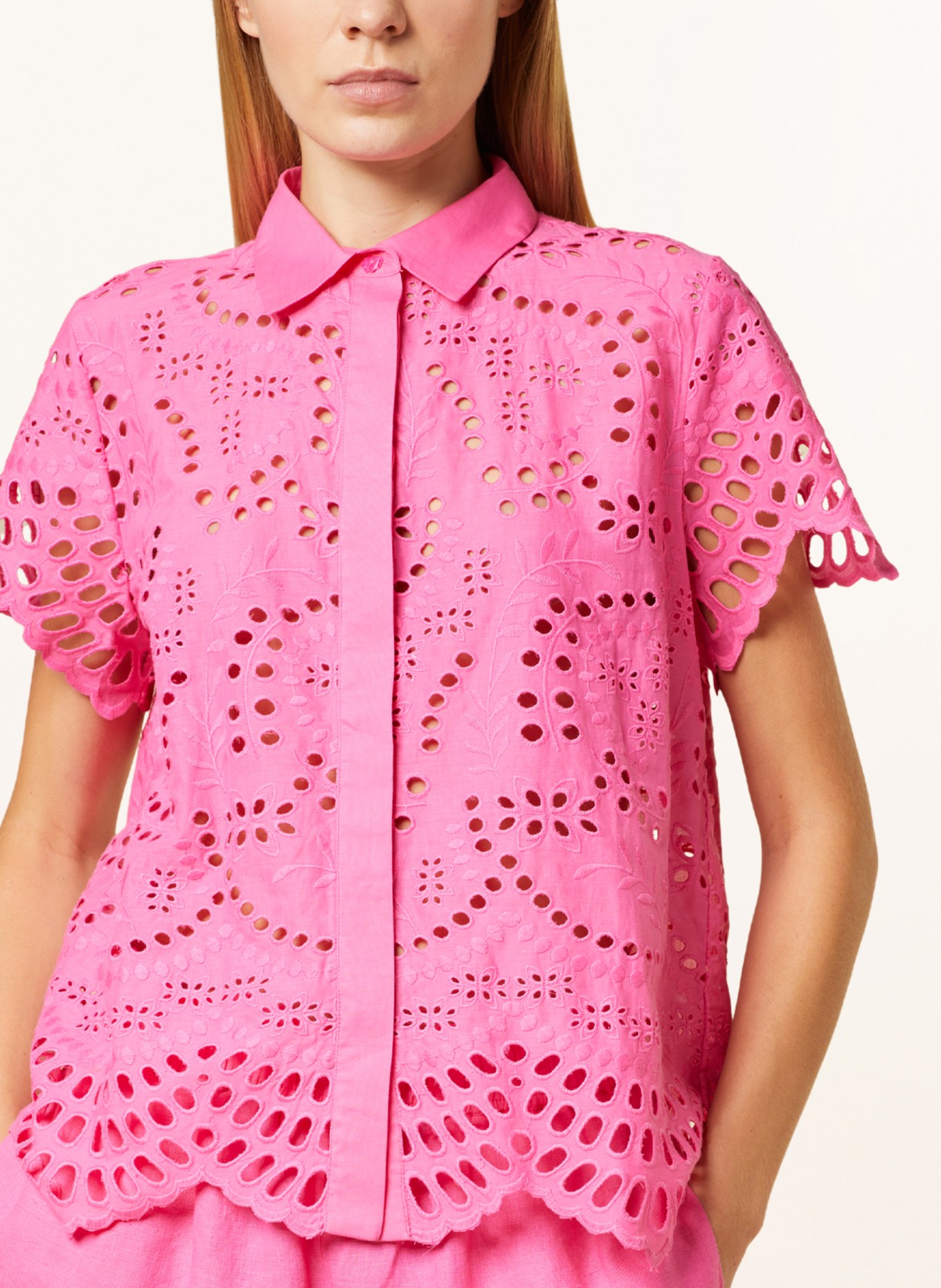 Princess GOES HOLLYWOOD Shirt blouse made of broderie anglaise, Color: PINK (Image 4)