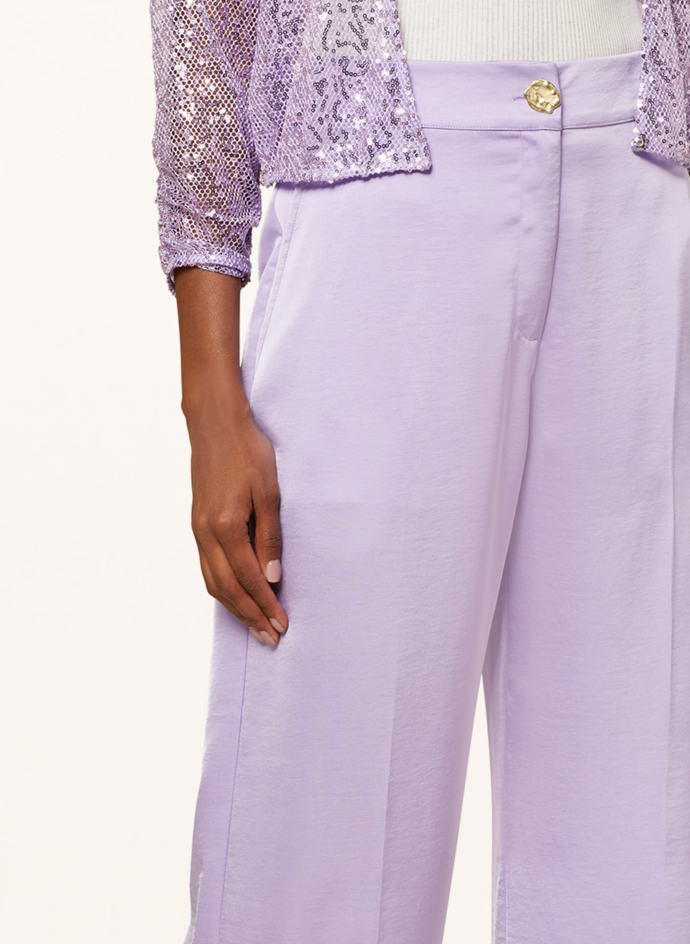 DANTE6 Wide leg trousers CHEERS made of satin, Color: LIGHT PURPLE (Image 5)