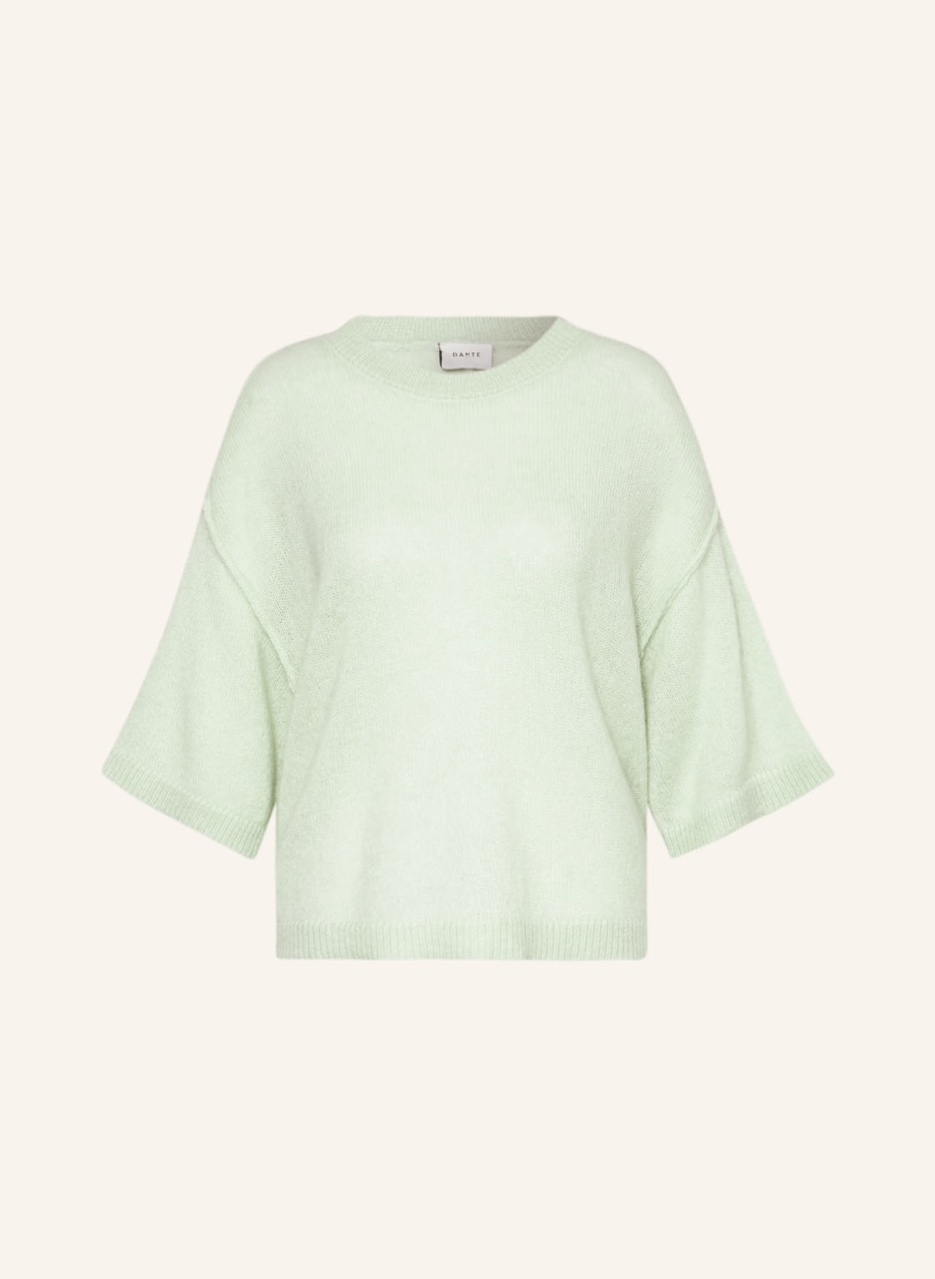 DANTE6 Sweater HIARU with alpaca and 3/4 sleeves, Color: LIGHT GREEN (Image 1)