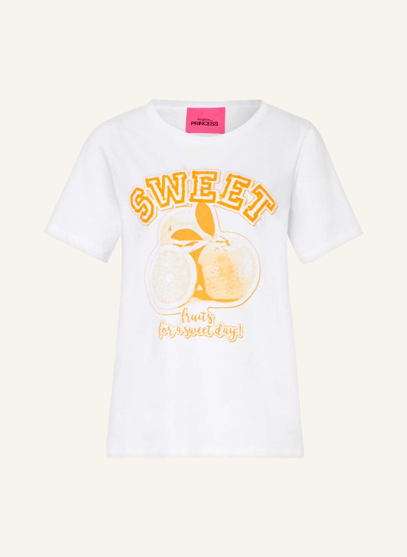 FrogBox T-Shirt mit Pailletten und Schmucksteinen, Farbe: WEISS (Bild 1)