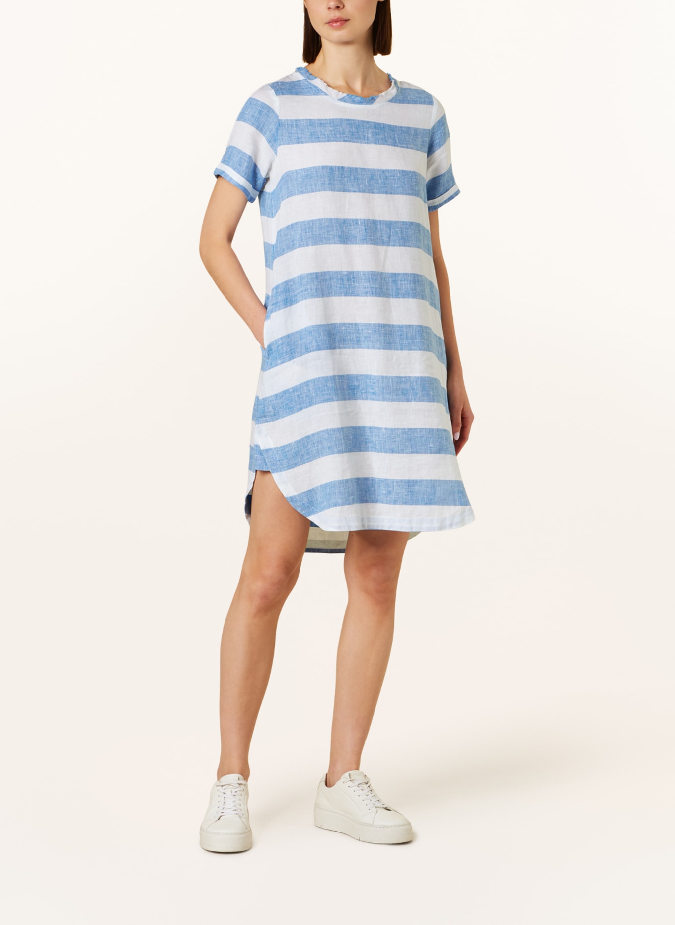 FrogBox Linen dress, Color: WHITE/ BLUE (Image 2)