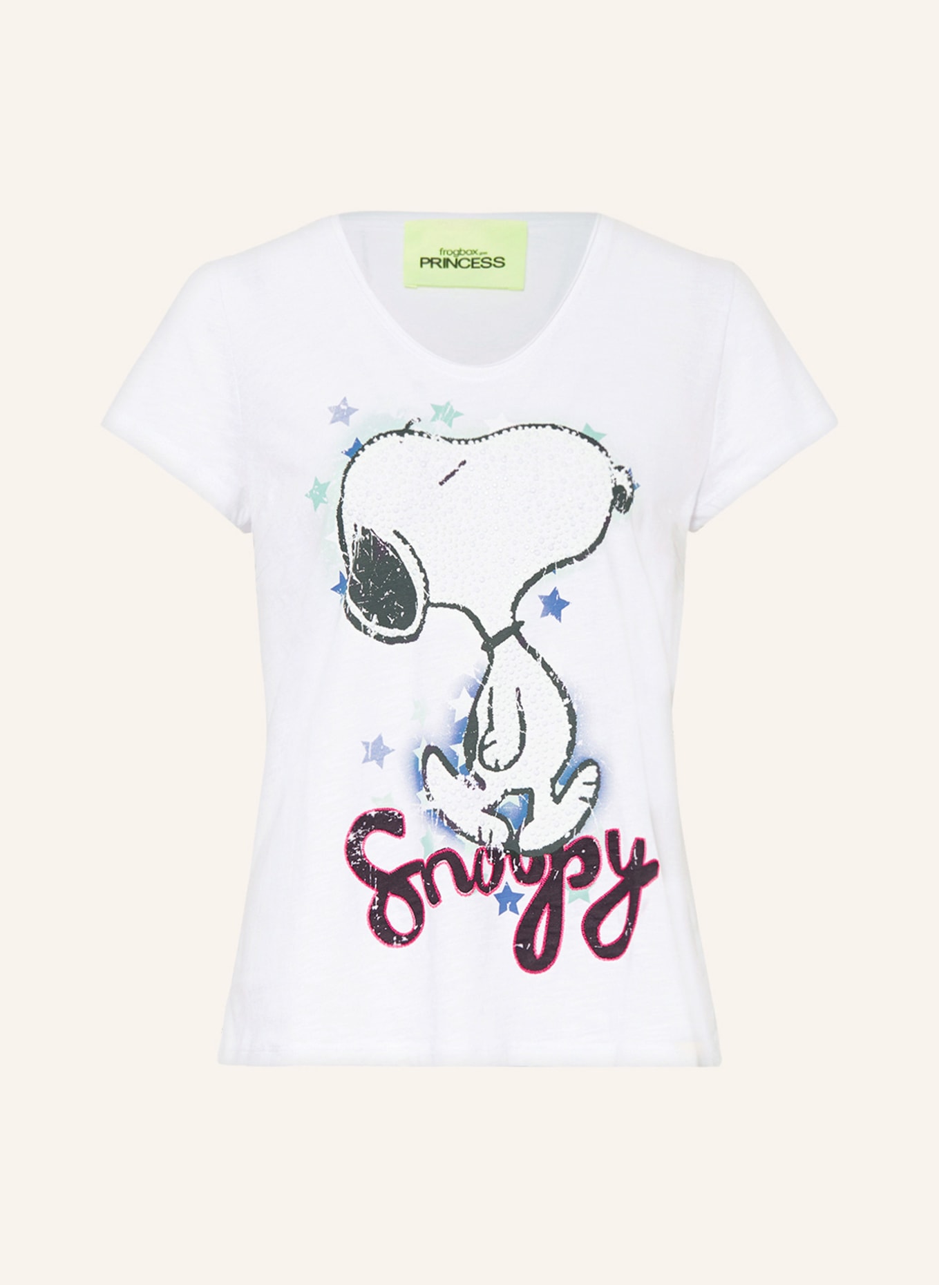FrogBox T-shirt with decorative gems, Color: WHITE (Image 1)