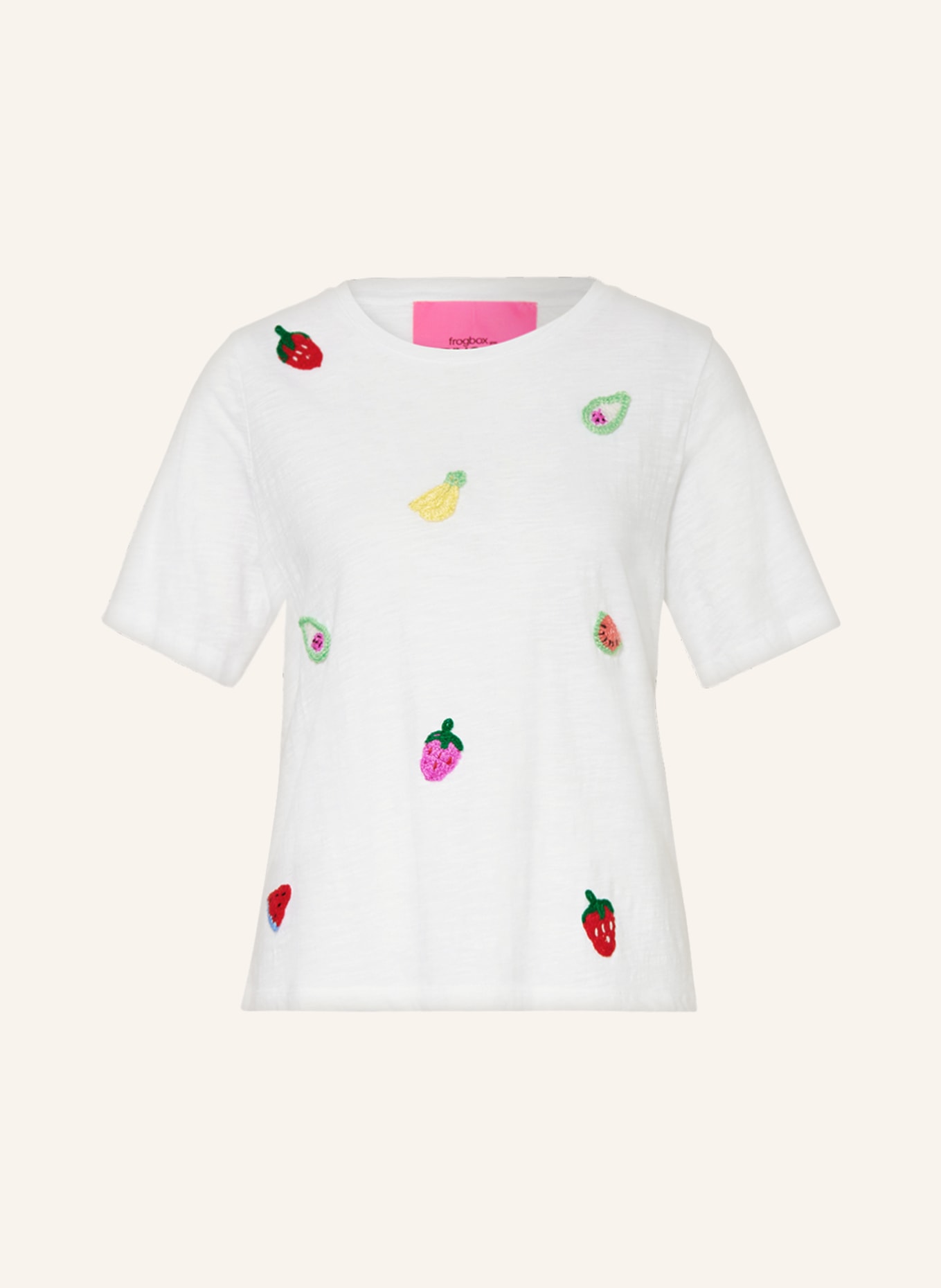 FrogBox T-shirt z haftem, Kolor: 1100 clear white weiss (Obrazek 1)