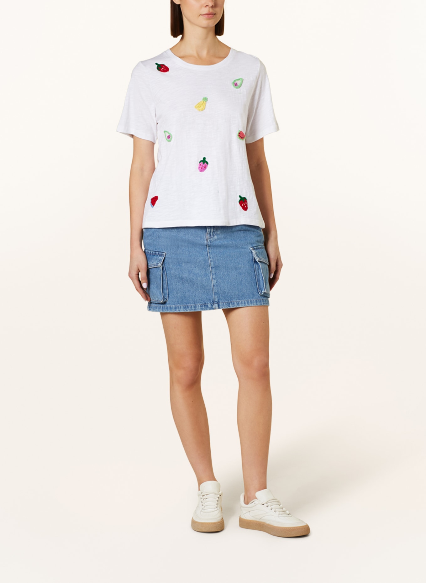 FrogBox T-Shirt mit Stickereien, Farbe: 1100 clear white weiss (Bild 2)