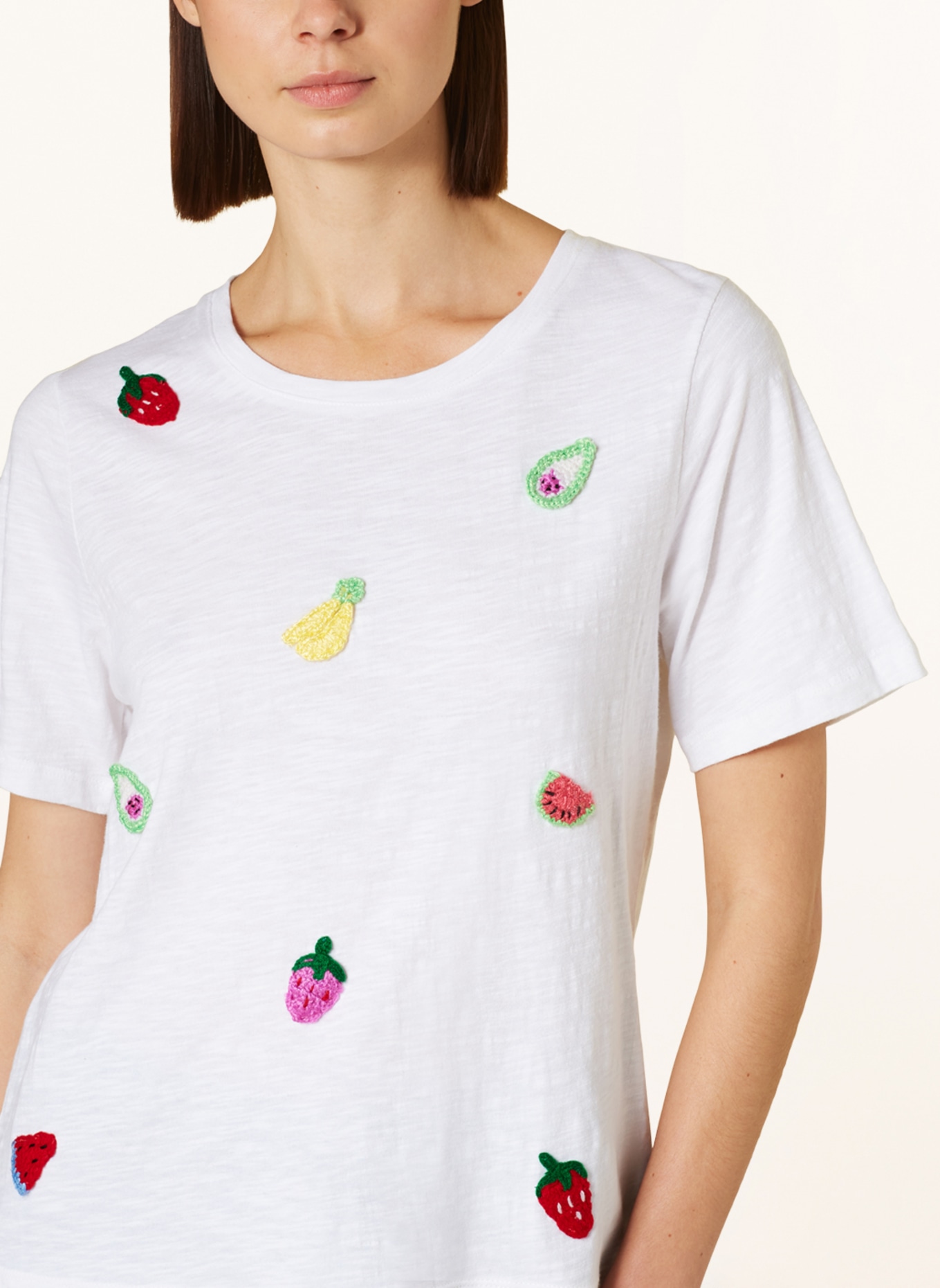 FrogBox T-Shirt mit Stickereien, Farbe: 1100 clear white weiss (Bild 4)
