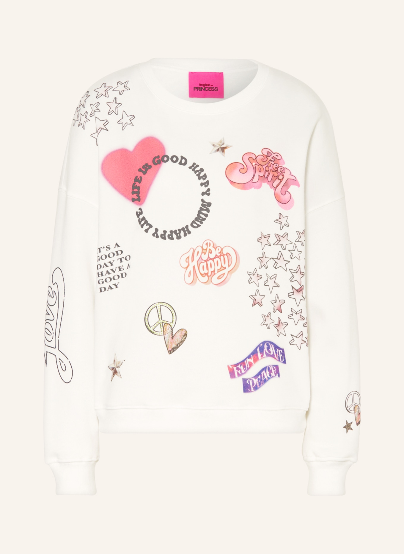 FrogBox Sweatshirt with decorative gems, Color: WHITE (Image 1)