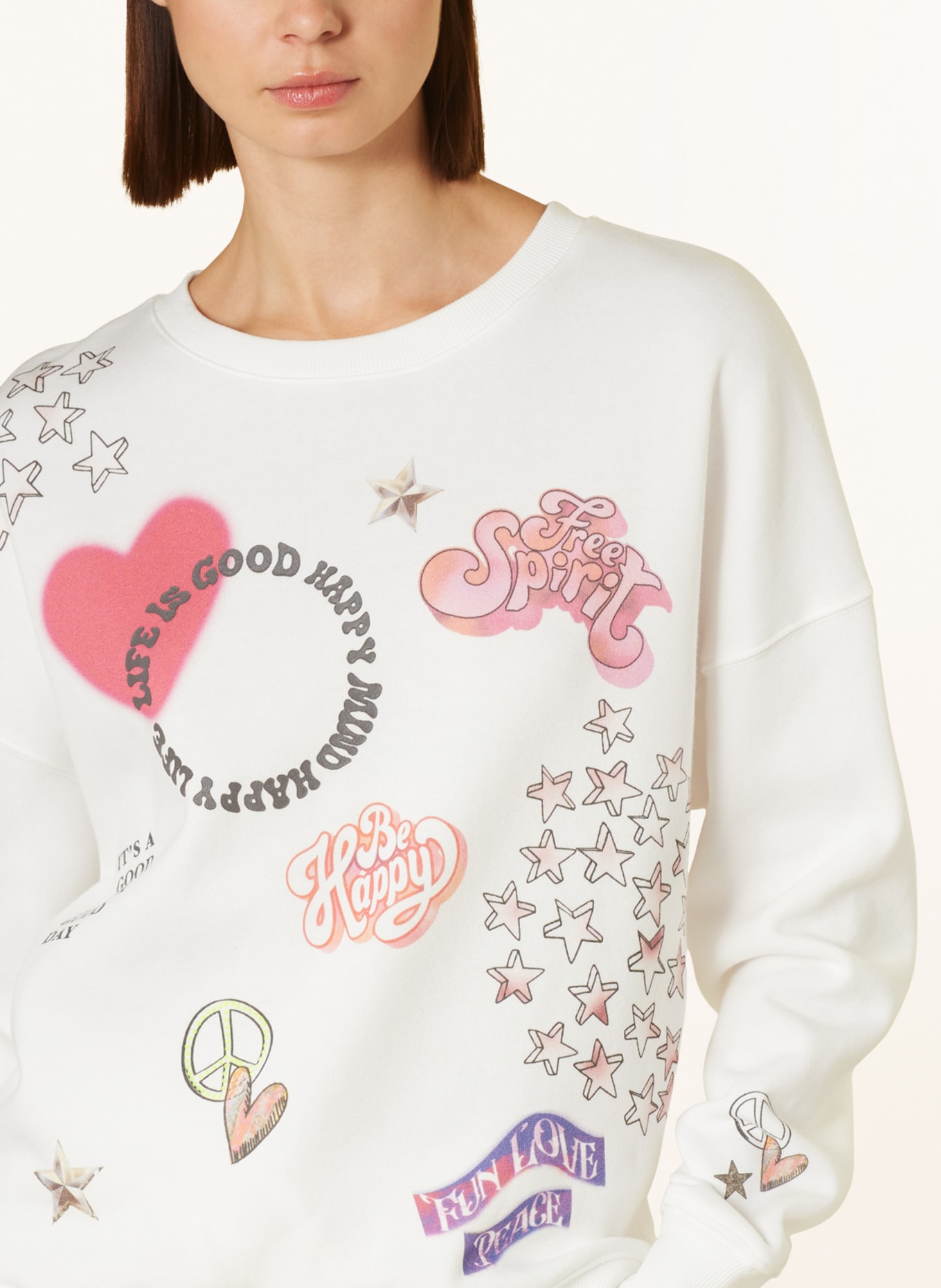 FrogBox Sweatshirt with decorative gems, Color: WHITE (Image 4)